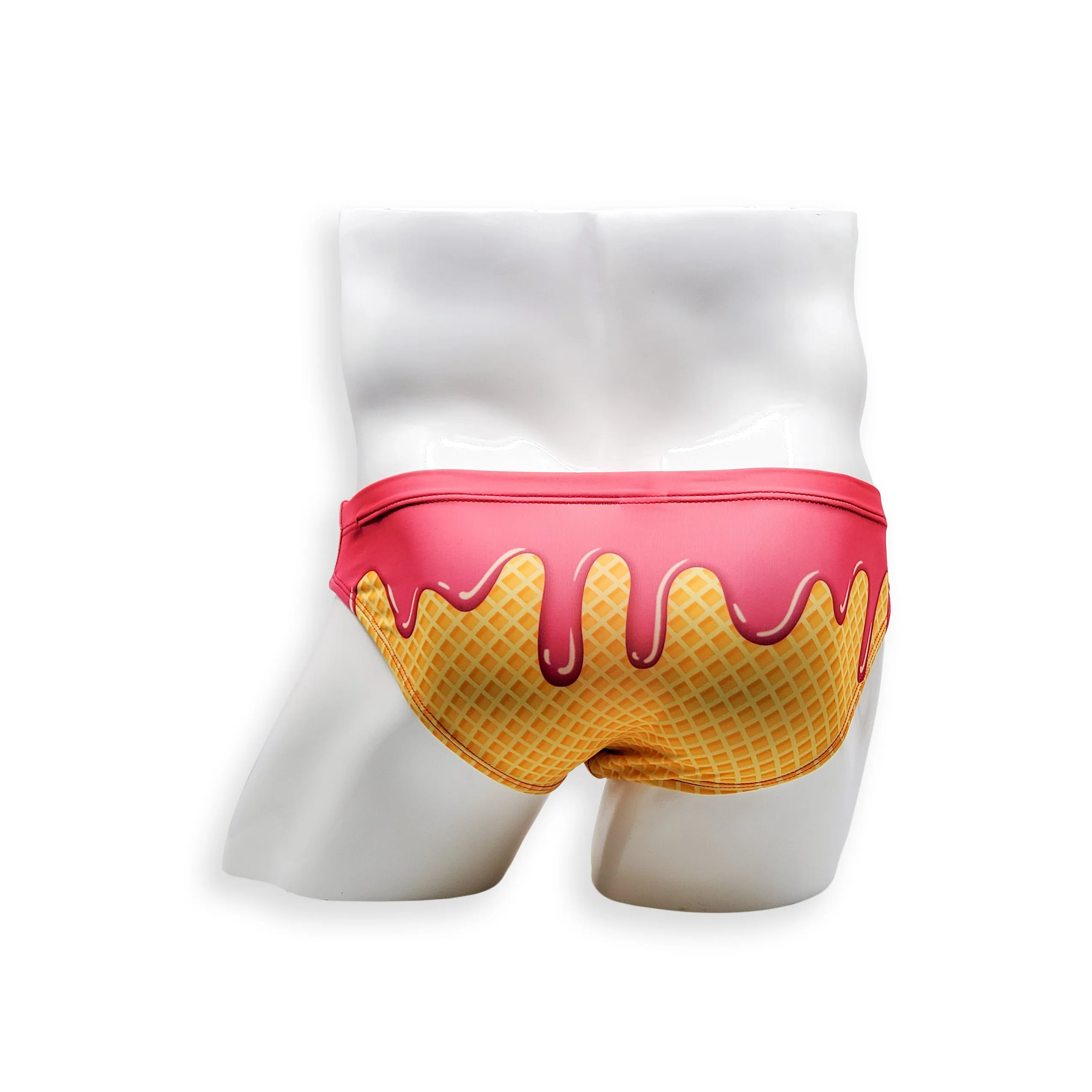 2 Inch Flat Front Swim Brief - Strawberry Ice Cream