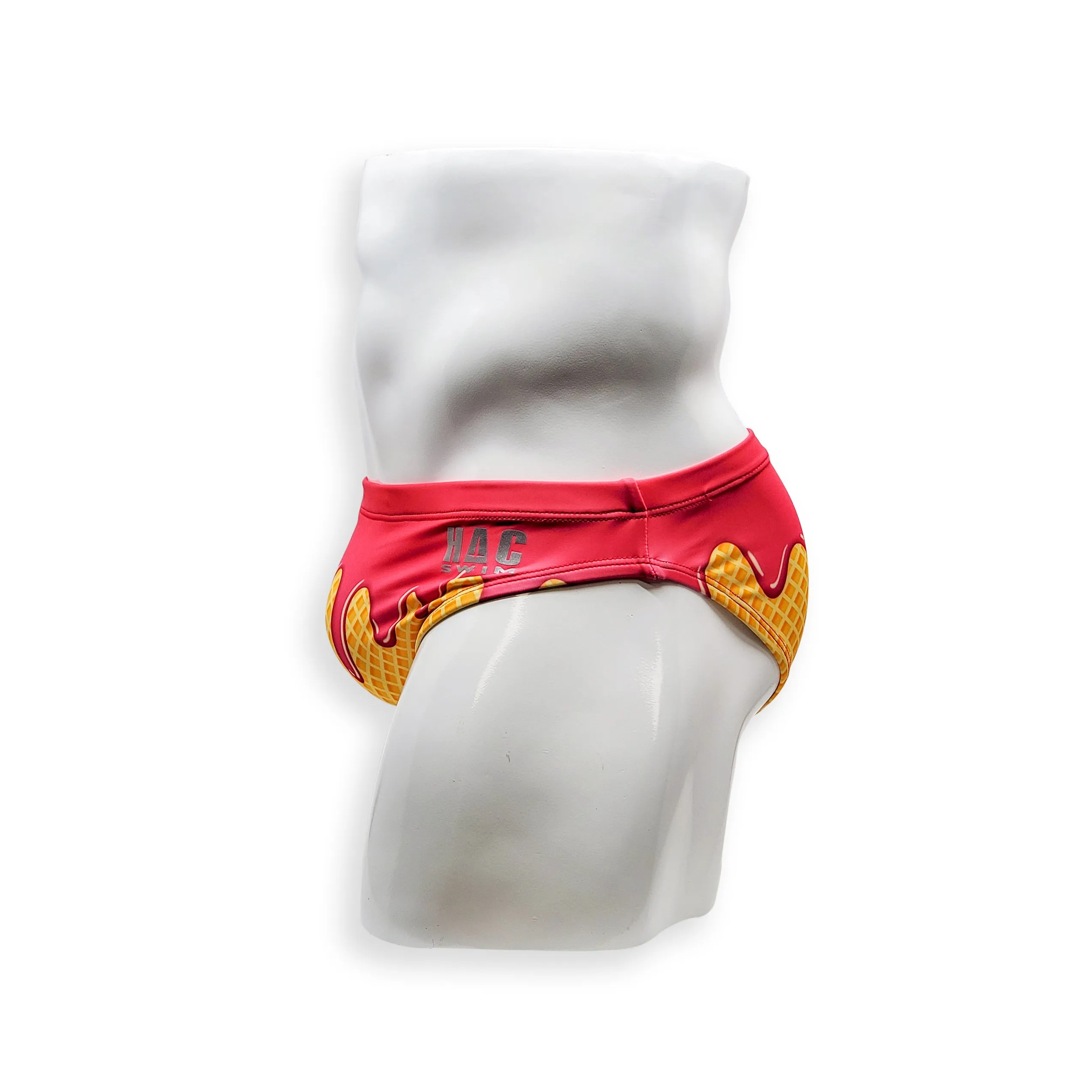 2 Inch Flat Front Swim Brief - Strawberry Ice Cream
