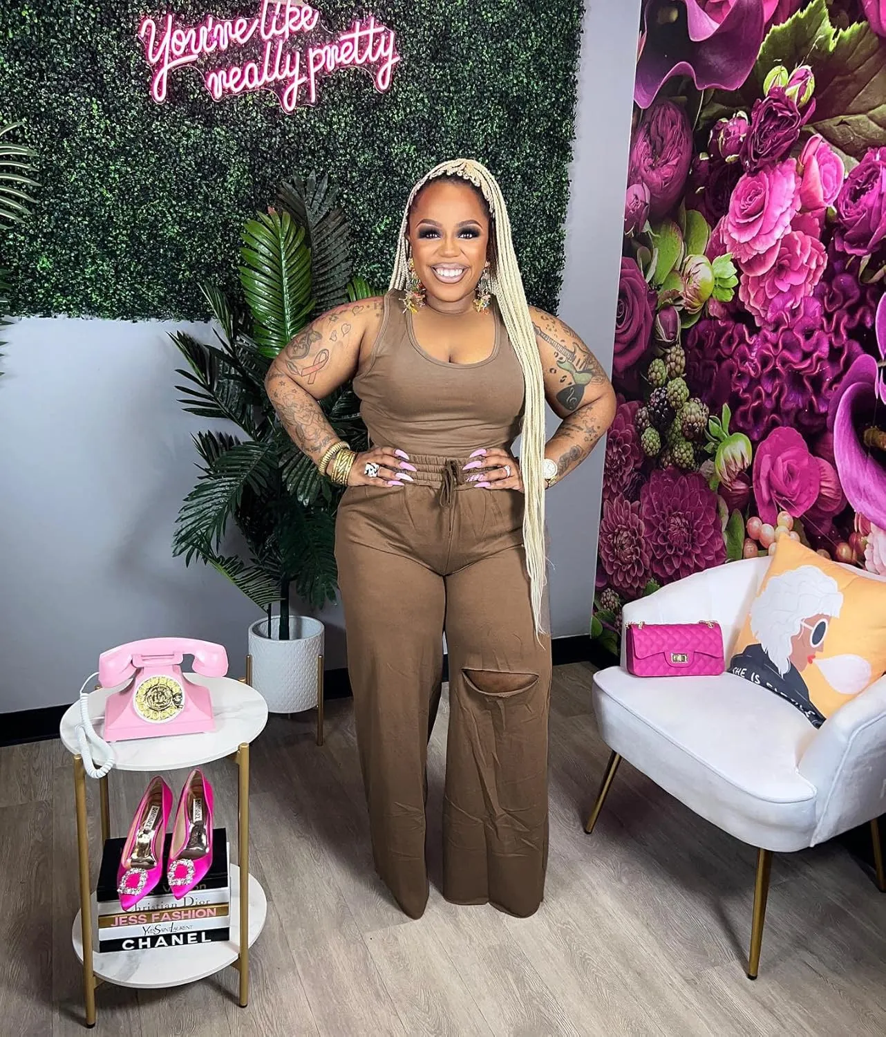 2 Piece Outfits for Women Cargo Pants Sets Bodycon Versatile Crop Top High Waist Baggy Long Pants Tracksuit