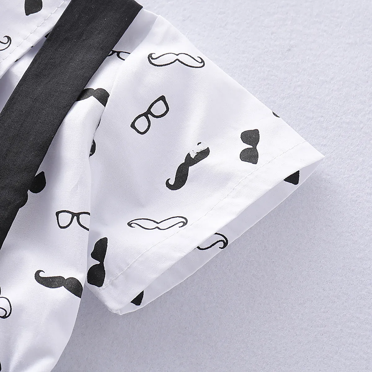 2 Pieces Set Baby Boys Bow Print Rompers Wholesale 221214182