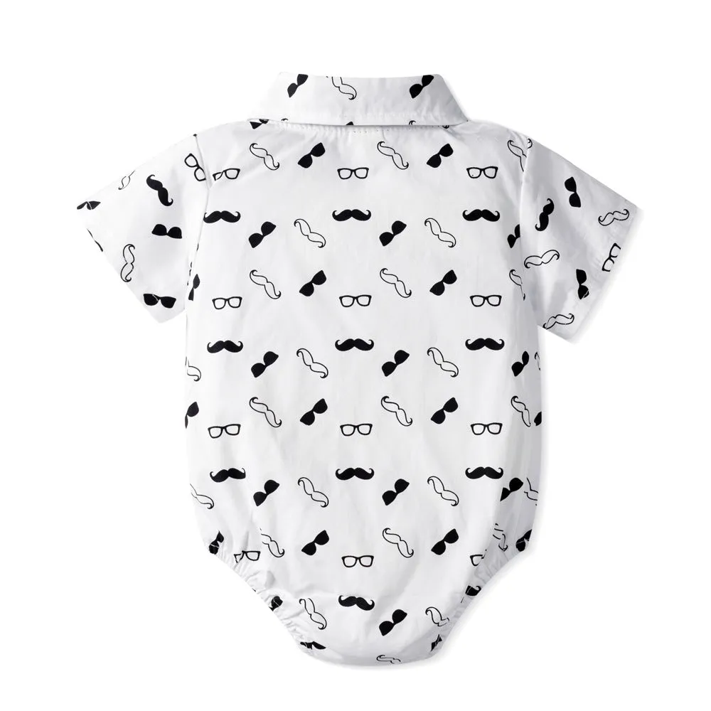 2 Pieces Set Baby Boys Bow Print Rompers Wholesale 221214182