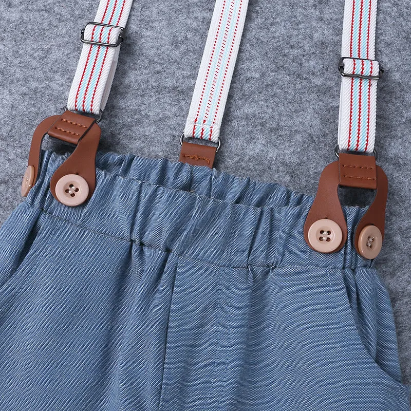 2 Pieces Set Baby Boys Solid Color Bow Rompers Wholesale 23030305