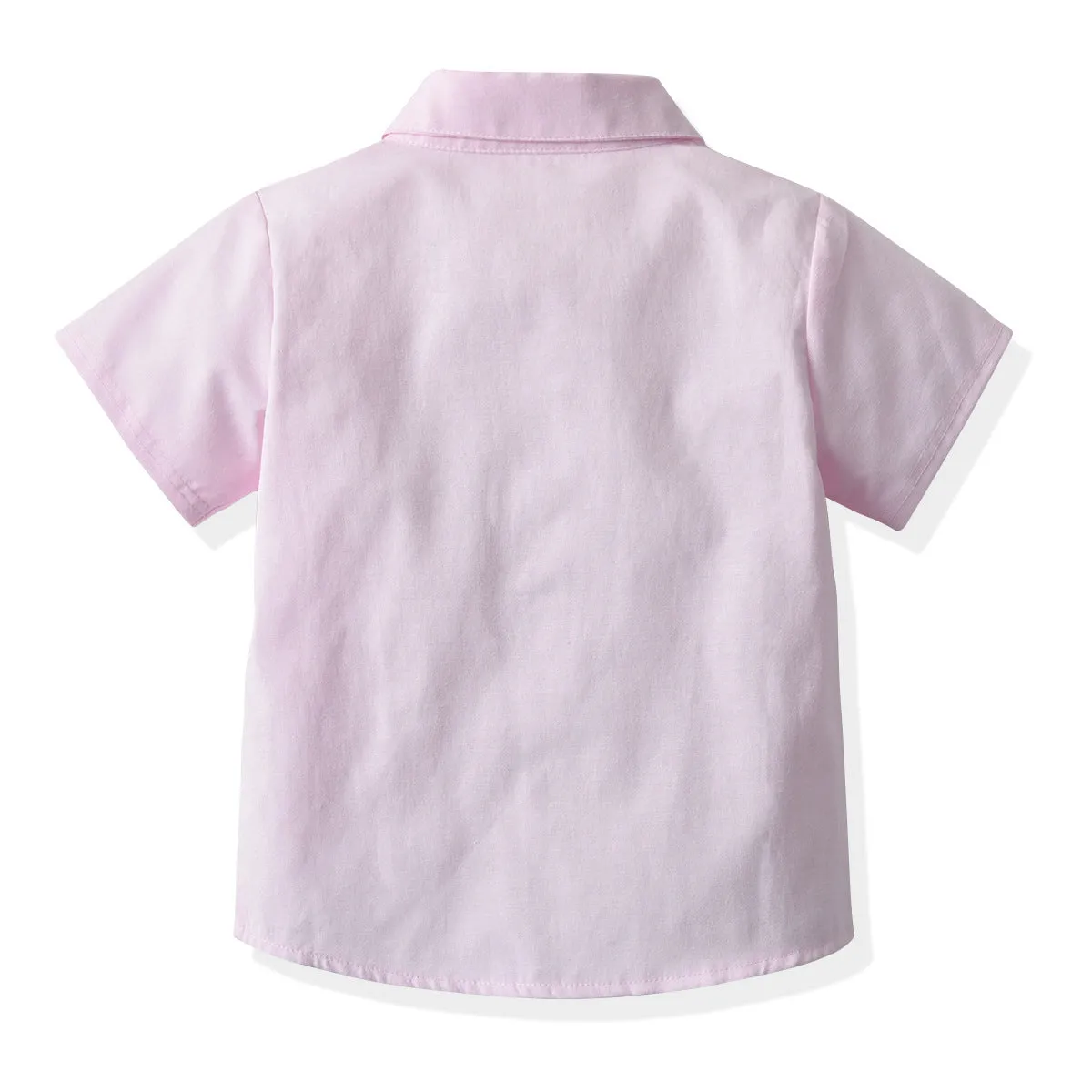2 Pieces Set Baby Kid Boys Birthday Party Color-blocking Bow Shirts And Solid Color Rompers Wholesale 220531518