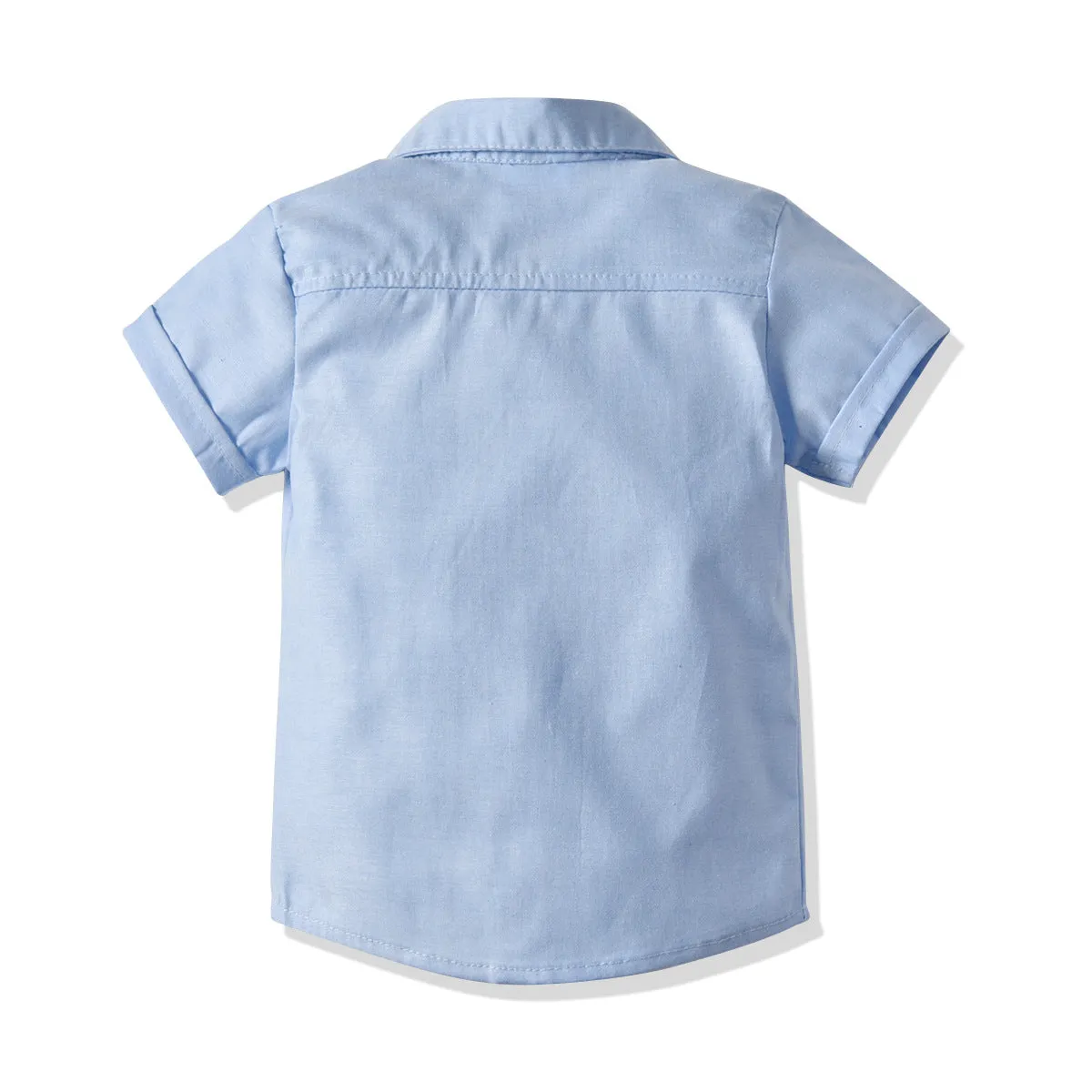 2 Pieces Set Baby Kid Boys Birthday Solid Color Bow Shirts And Rompers Wholesale 221214117
