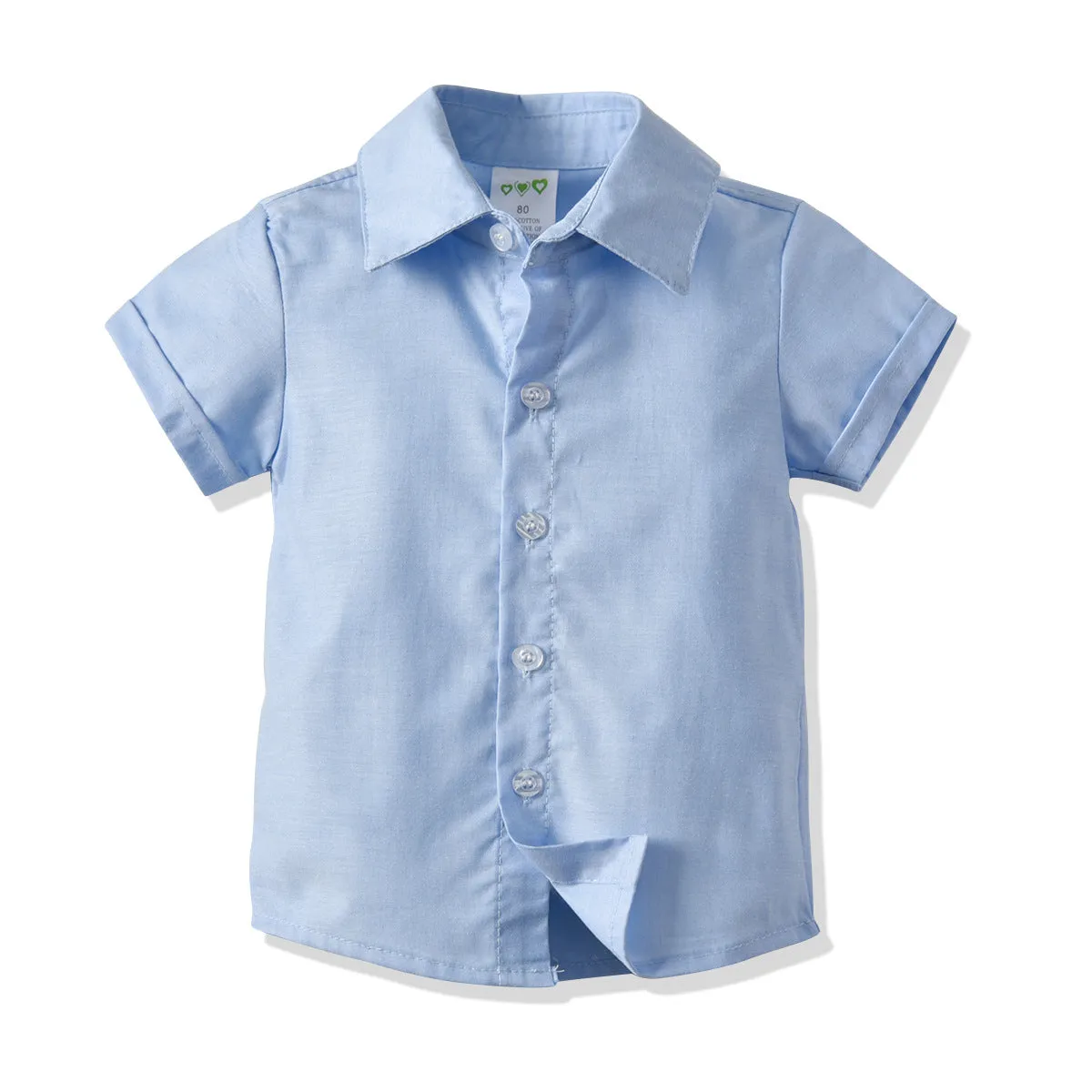 2 Pieces Set Baby Kid Boys Birthday Solid Color Bow Shirts And Rompers Wholesale 221214117