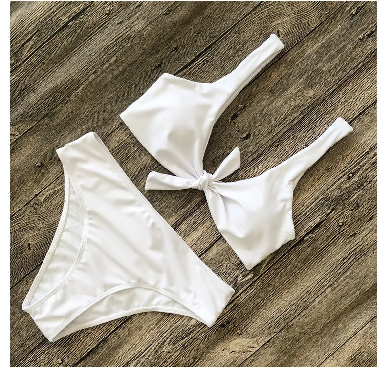 2019 V neckline High Waist Push Up Bikini Set
