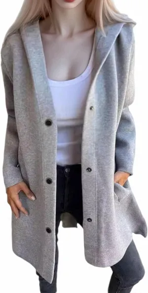 2025 Womens Jackets Casual Single Breasted Hooded, Casual Womens Jacket, Single Breasted Trench Coats for Women