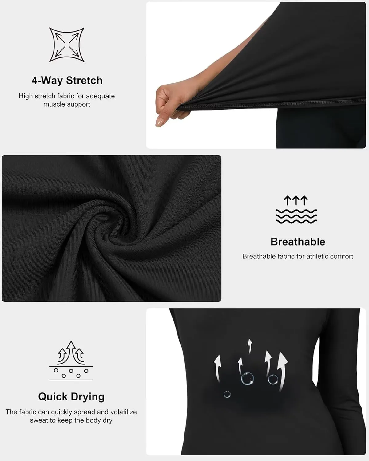 5-Pack Women's Compression Shirts Long & Short Sleeve Workout Tops Athletic Baselayer Quick Dry Gym Yoga Running T-Shirt