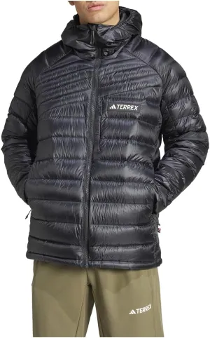 adidas Mens Terrex Xperior Cold.Rdy Down Hooded Jacket Hiking Athletic Outerwear Casual Lightweight - Black - Size S
