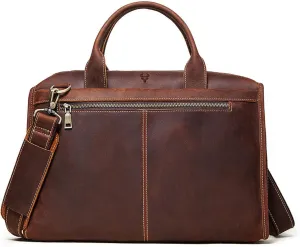 Adjustable Genuine leather Messenger Bag for Men  Multiple Pockets, Versatile Carrying Options for Work Daily Use Briefcase