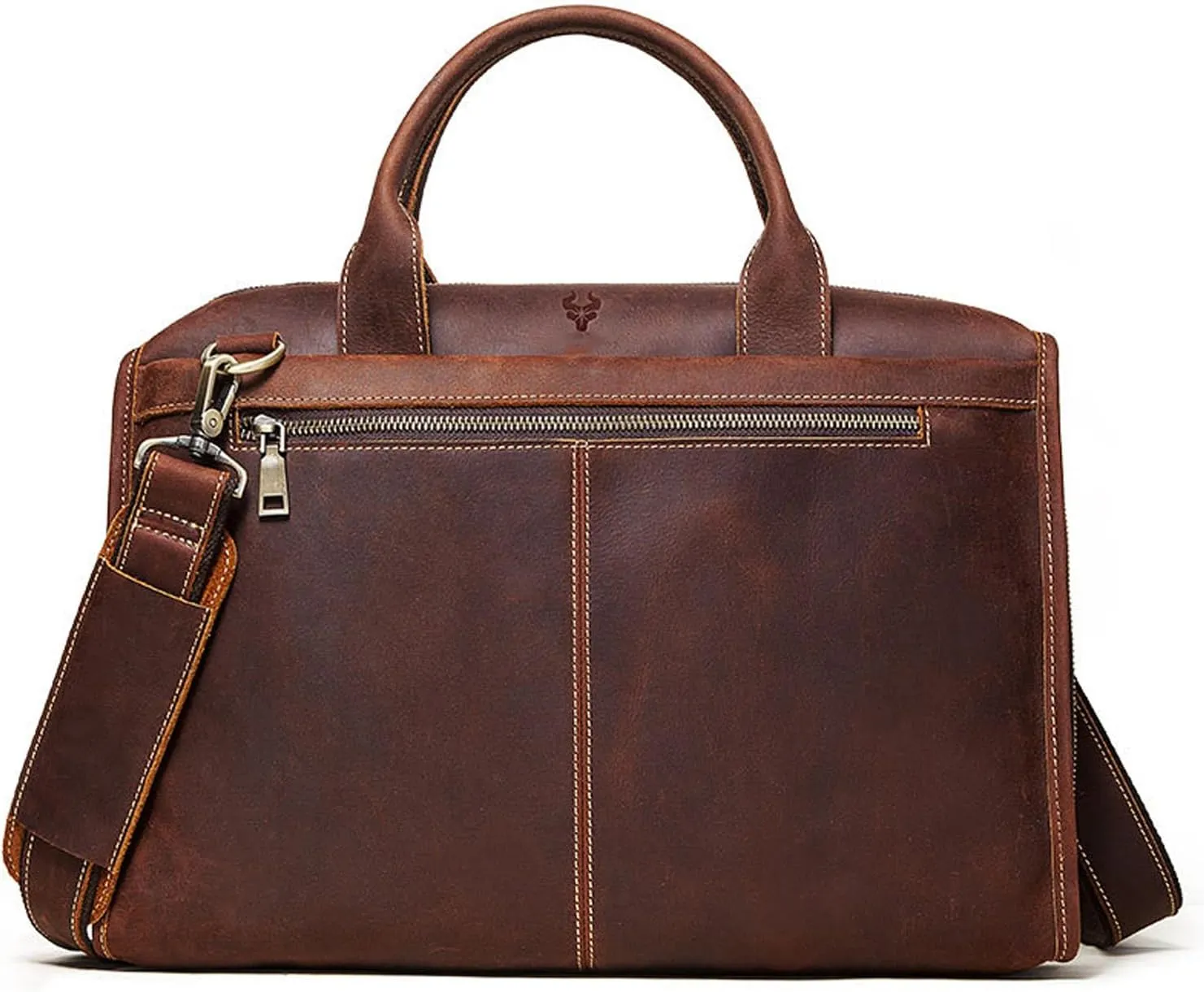 Adjustable Genuine leather Messenger Bag for Men  Multiple Pockets, Versatile Carrying Options for Work Daily Use Briefcase