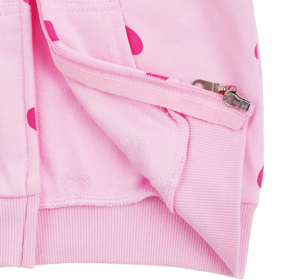 Akyzic Girls Zip Up Hoodie Toddler Lightweight Fall Jacket Cotton Unicorn Hooded Sweatshirt Kids Winter Outerwear