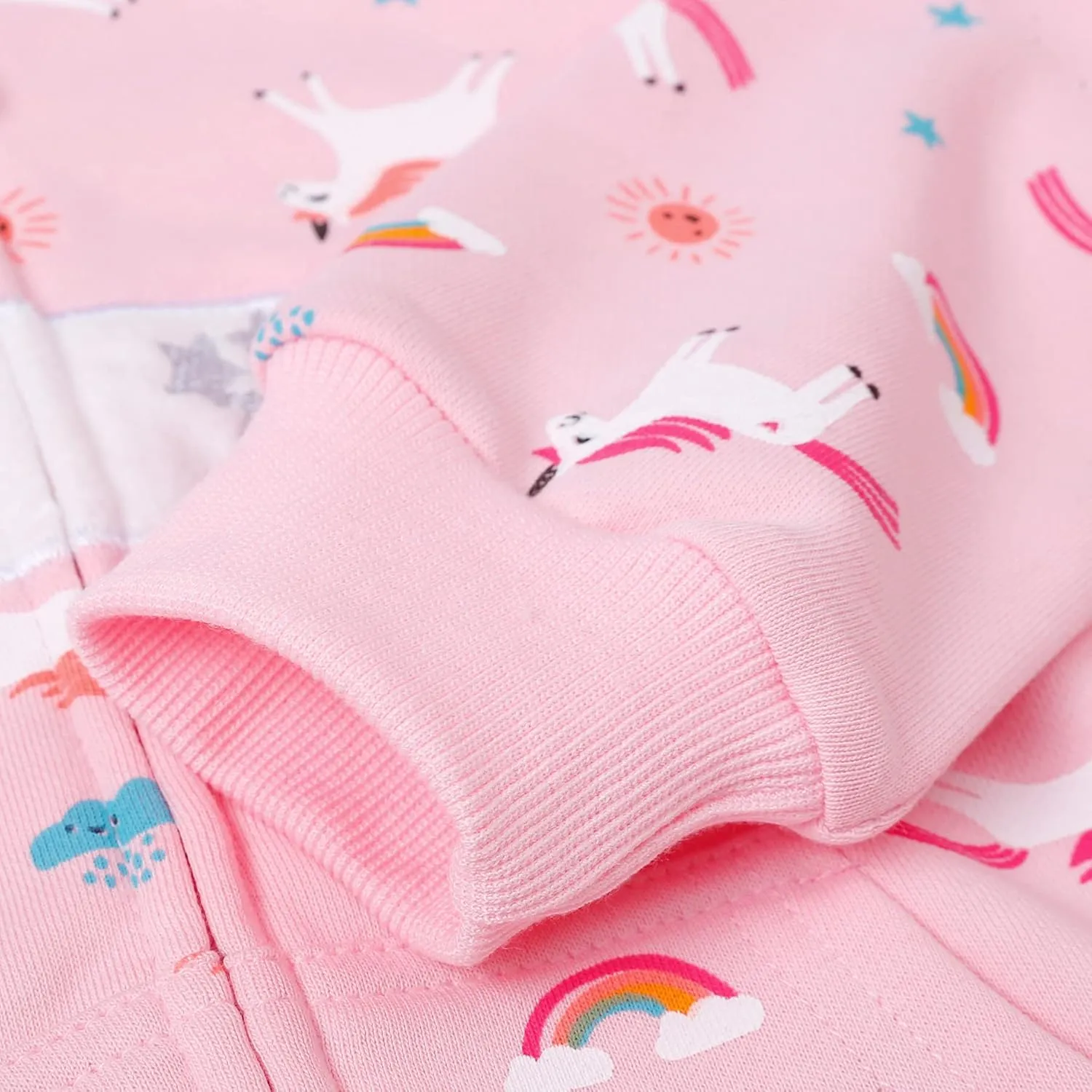 Akyzic Girls Zip Up Hoodie Toddler Lightweight Fall Jacket Cotton Unicorn Hooded Sweatshirt Kids Winter Outerwear