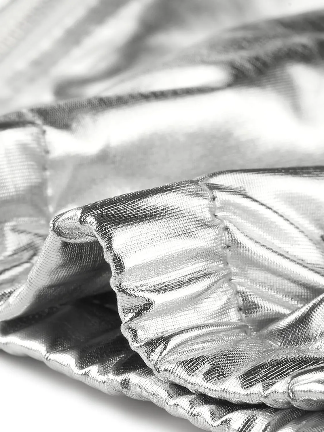 Allegra K Holographic Jackets for Women's Hooded Long Sleeve Zipper Christmas Metallic Jacket