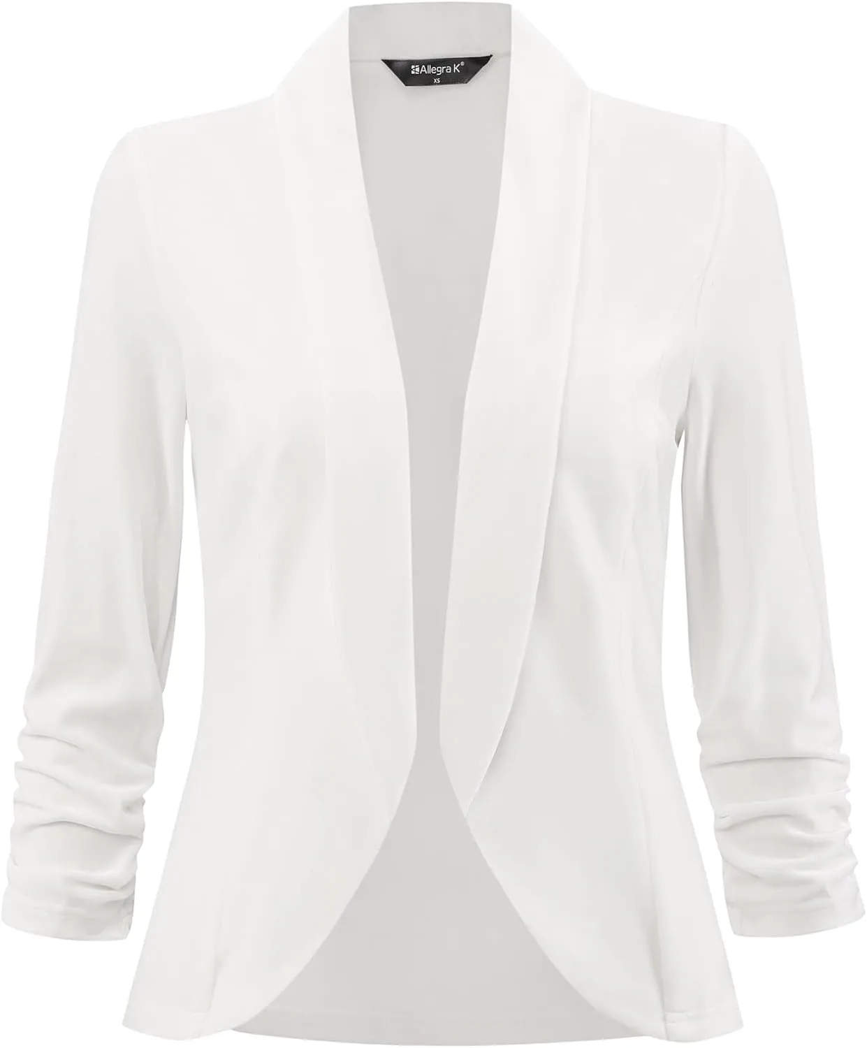 Allegra K Velvet Jackets for Women's 3/4 Sleeve Open Front Velvet Cardigan