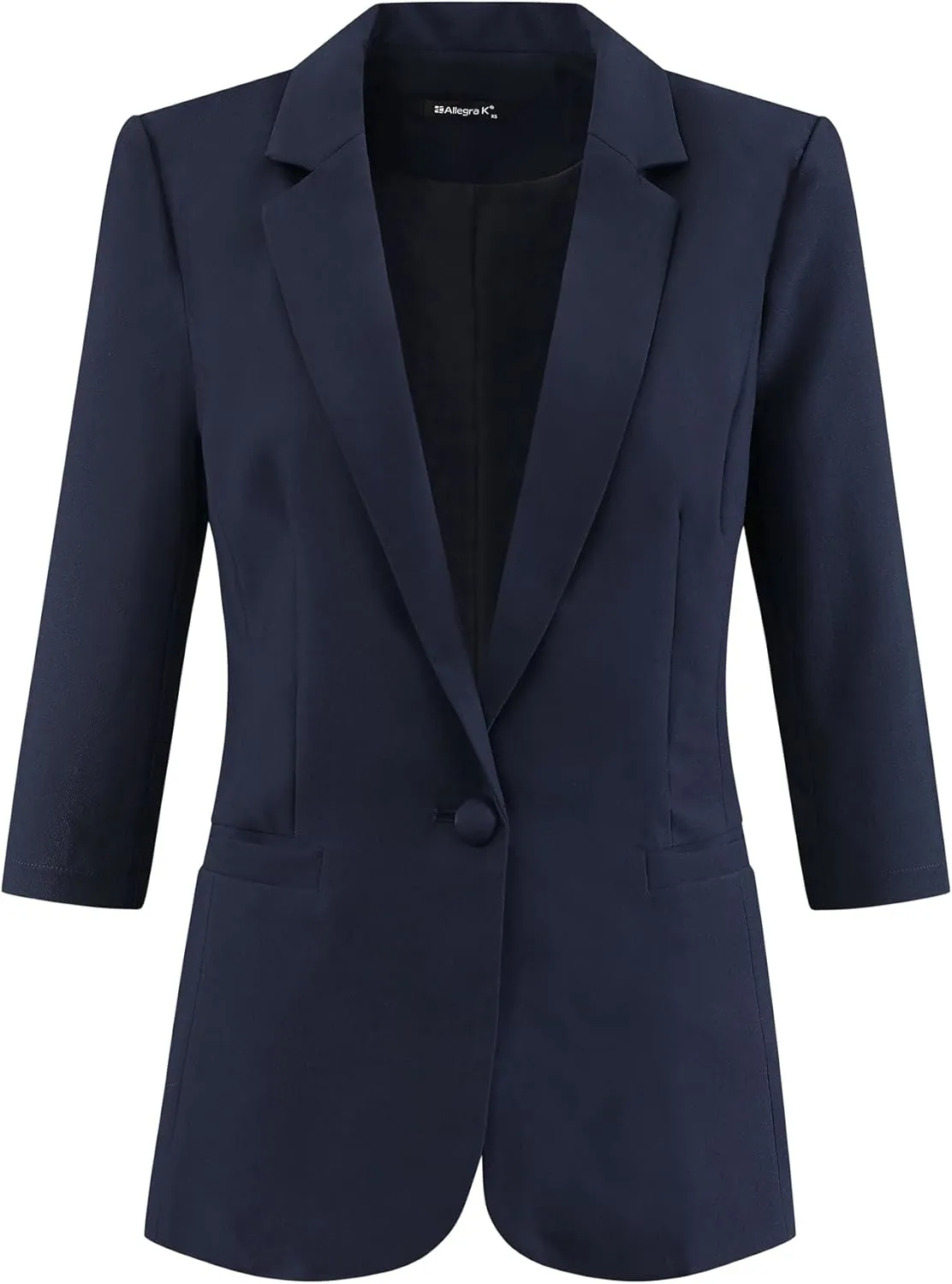 Allegra K Work Office Jackets for Women's Casual Ruched 3/4 Sleeve Blazer