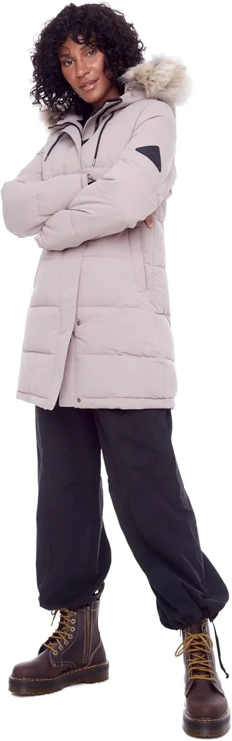 ALPINE NORTH Aulavik Women's Vegan Down Mid-Length Hooded Parka Coat