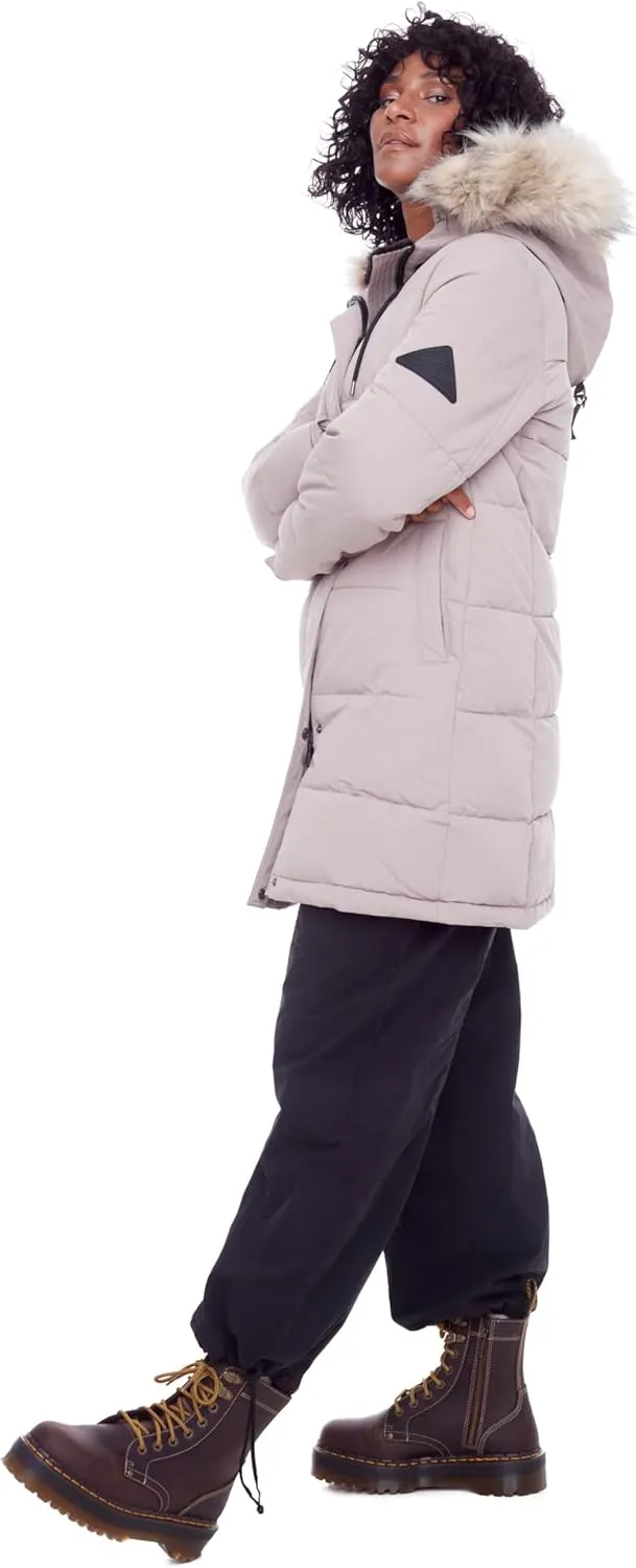 ALPINE NORTH Aulavik Women's Vegan Down Mid-Length Hooded Parka Coat