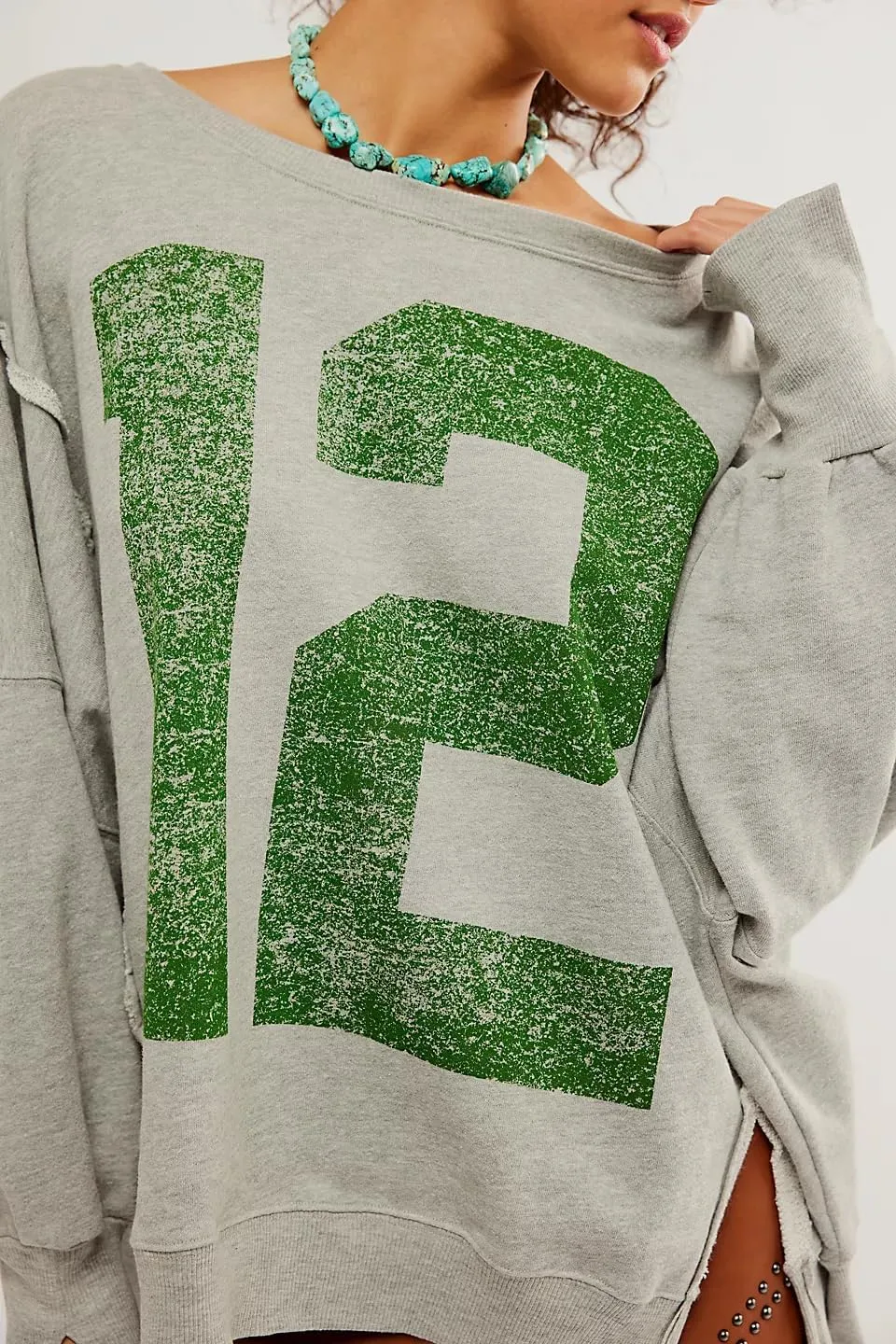Amiblvowa Women's Vintage Oversized Graphic Sweatshirt Y2k Long Sleeve Baggy Crewneck Pullover Sweater Retro Loose Fit Top