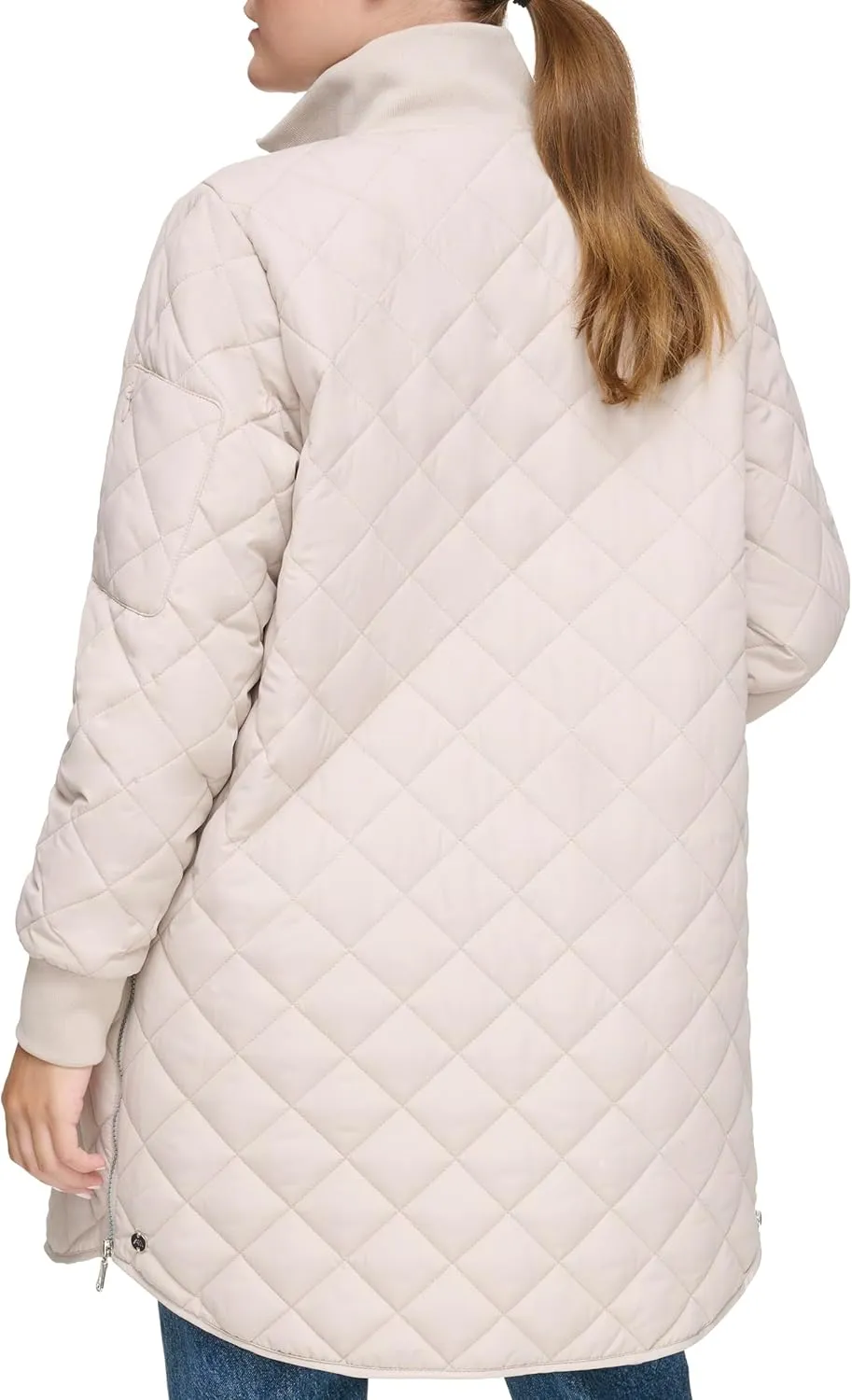 Andrew Marc Women's Quilted Longline Jacket with Side Zips