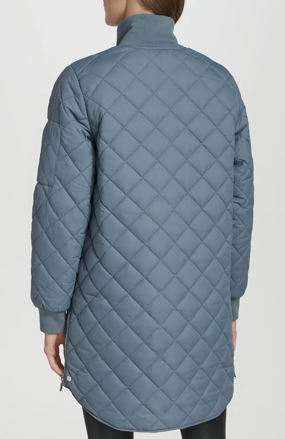 Andrew Marc Women's Quilted Longline Jacket with Side Zips