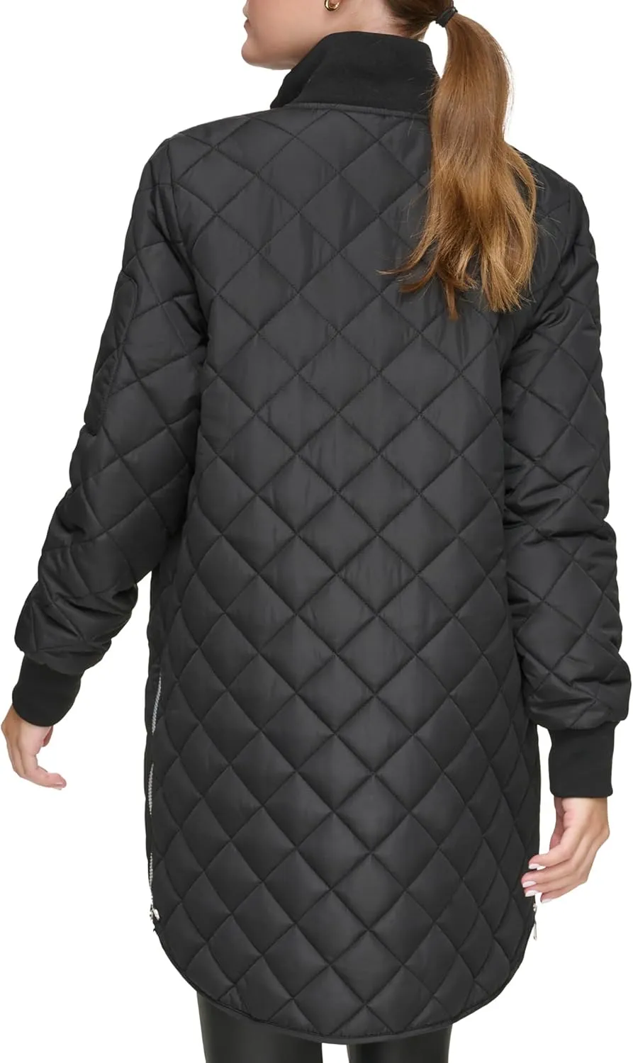 Andrew Marc Women's Quilted Longline Jacket with Side Zips