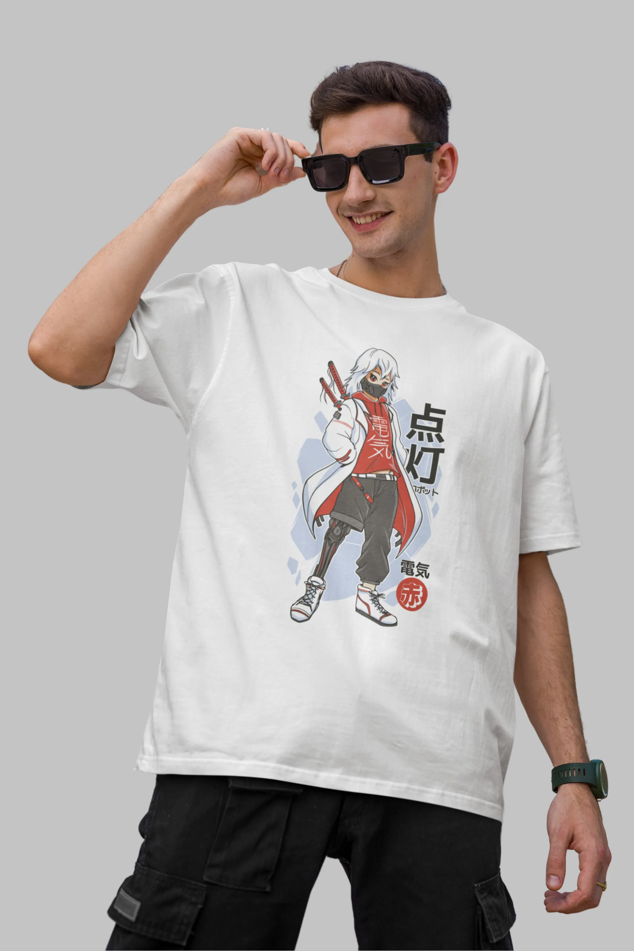 Anime Techwear Printed Oversized t shirt for Men