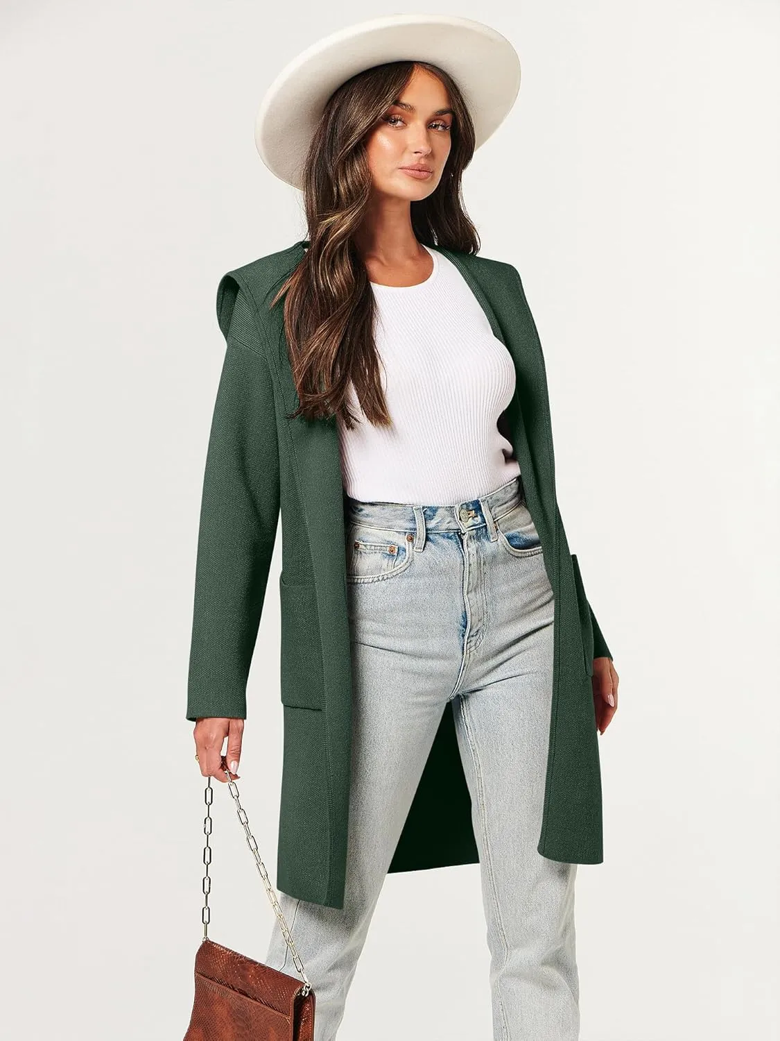 ANRABESS Women Cardigan Open Front Oversized Casual Knit Hoodie Sweater Coatigan Lady Coat 2025 Fall Trendy Outerwear