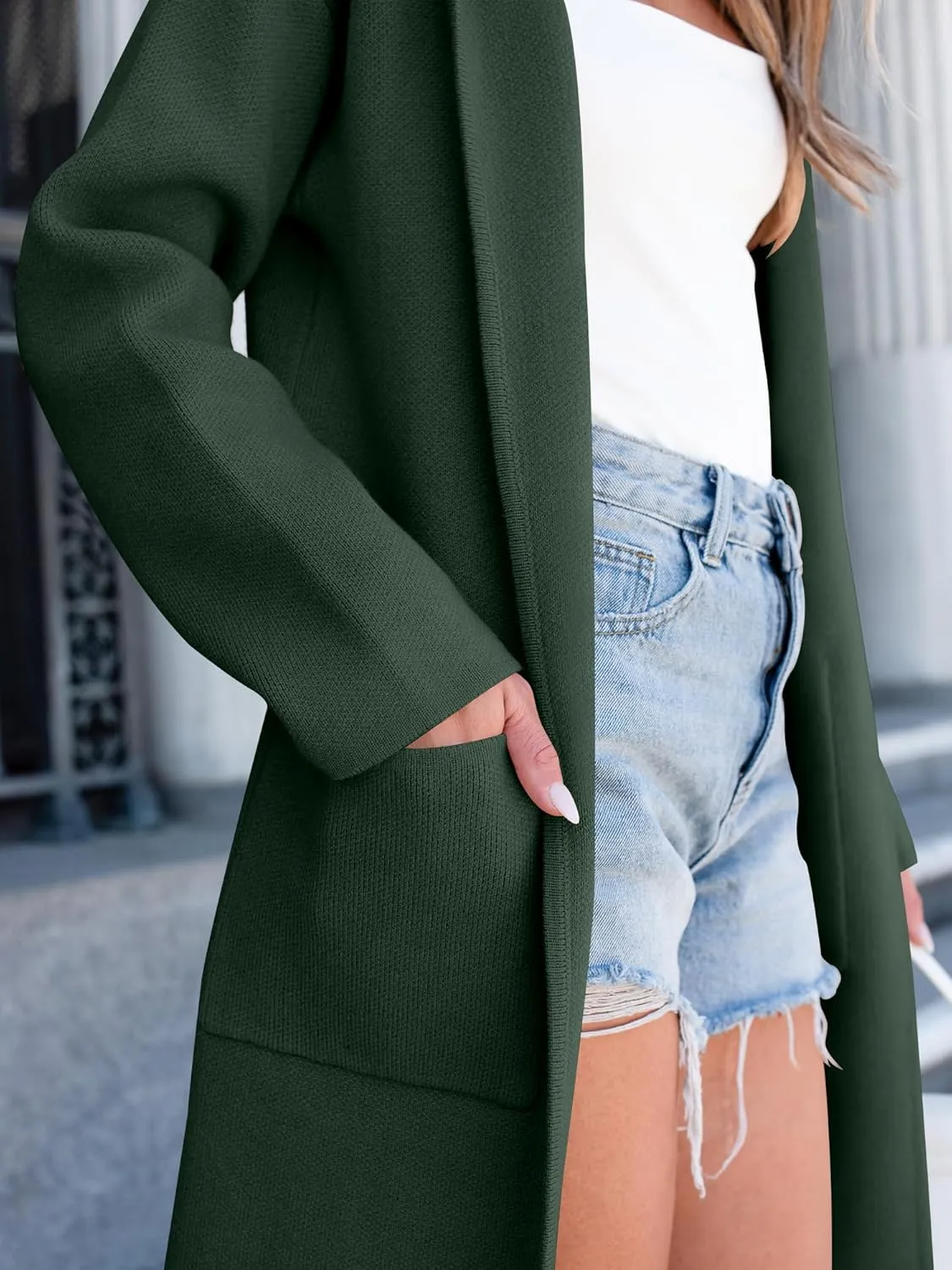 ANRABESS Women Cardigan Open Front Oversized Casual Knit Hoodie Sweater Coatigan Lady Coat 2025 Fall Trendy Outerwear