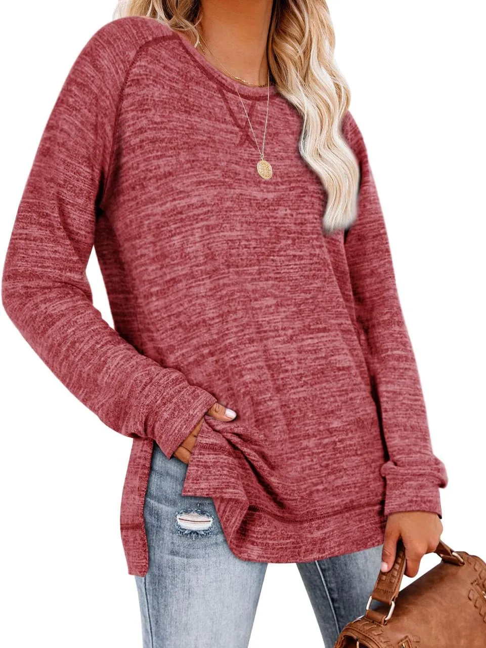 Aokosor Tunic Tops for Women 2025 Long Sleeve Shirts for Leggings Loose Fit Sweaters