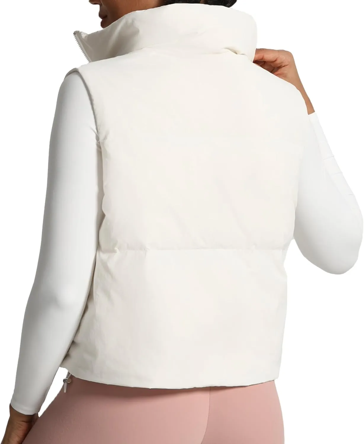 Aoxjox Women Penelope Puffer Vest Lightweight Autumn Winter Outerwear Warm Stand Collar Cropped Down with Pockets