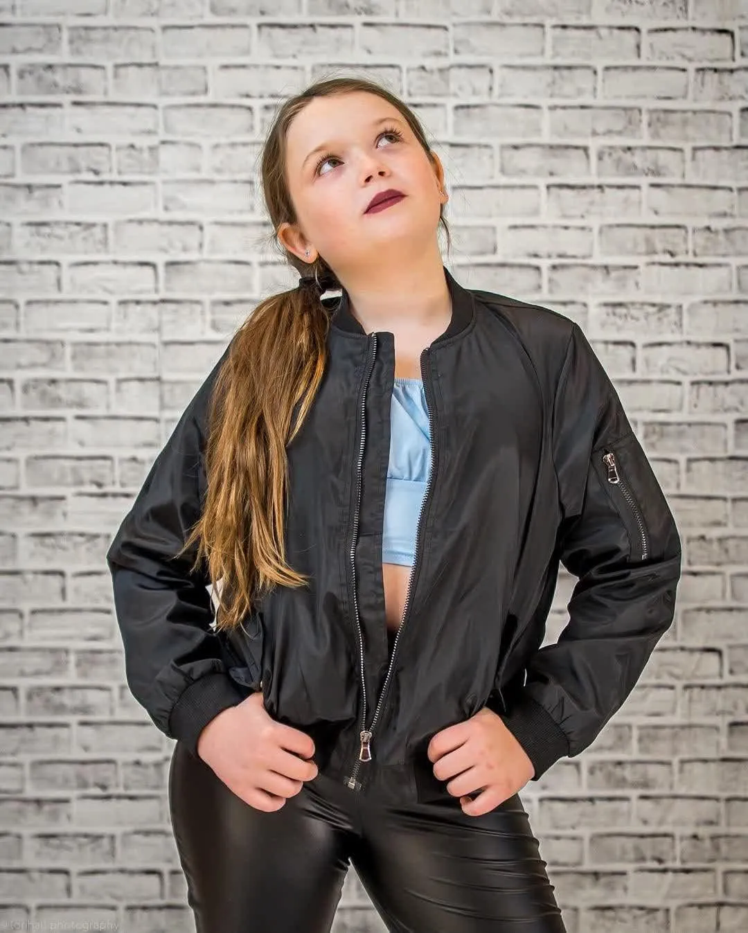 Arshiner Girls Bomber Jacket Casual Coat Zip Up Outerwear with Pockets for 4-12 Years