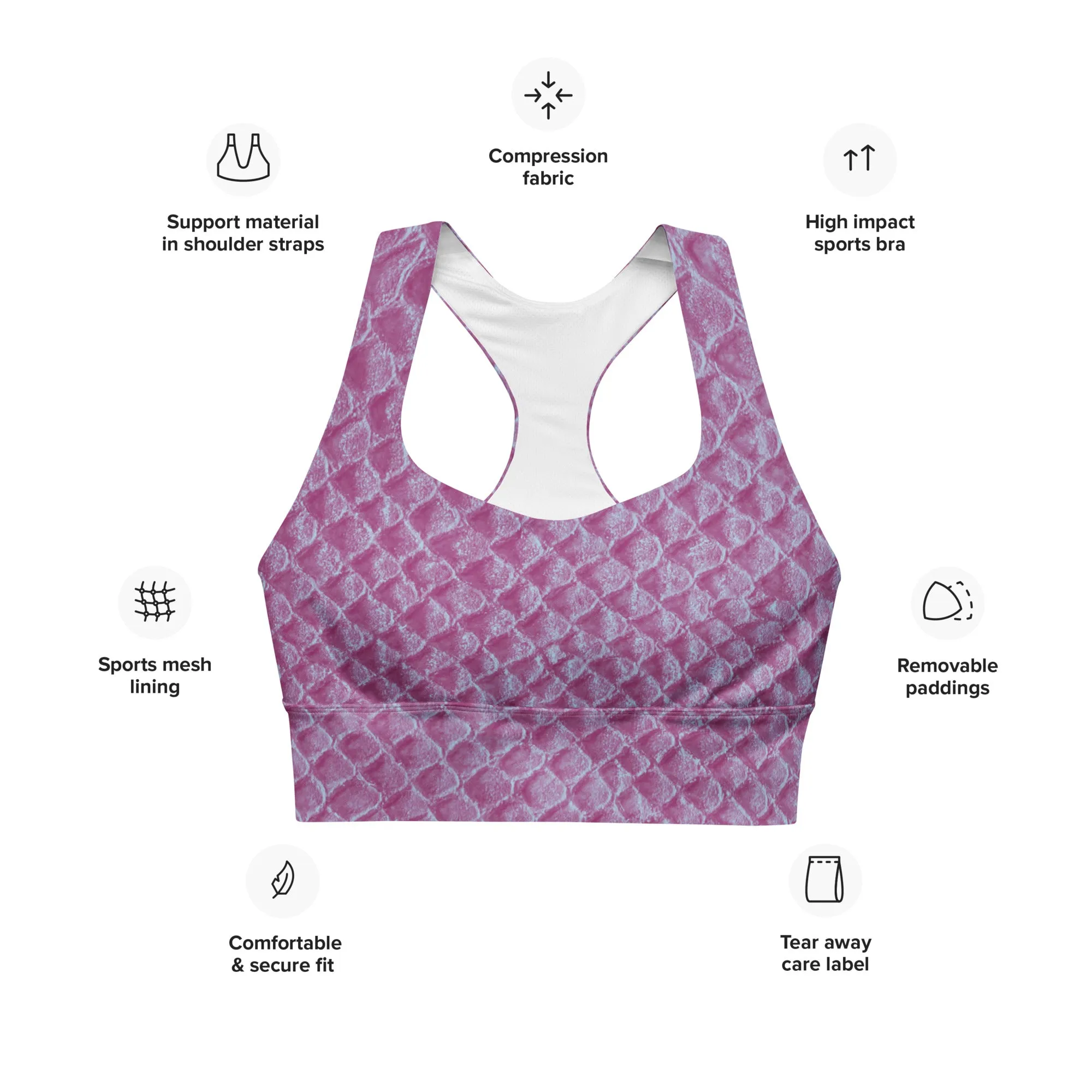 Athletic Mermaid Sports Bra, lioness-love