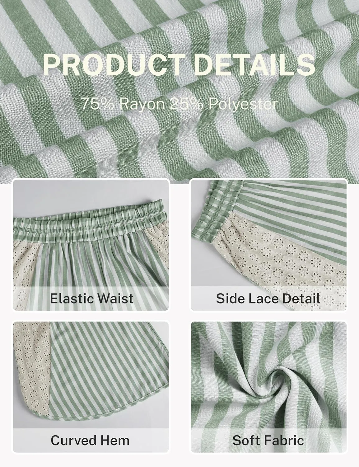 Athlisan Womens Summer Casual Loose Striped Wide Leg Lounge Pants Elastic Waist Palazzo Trousers