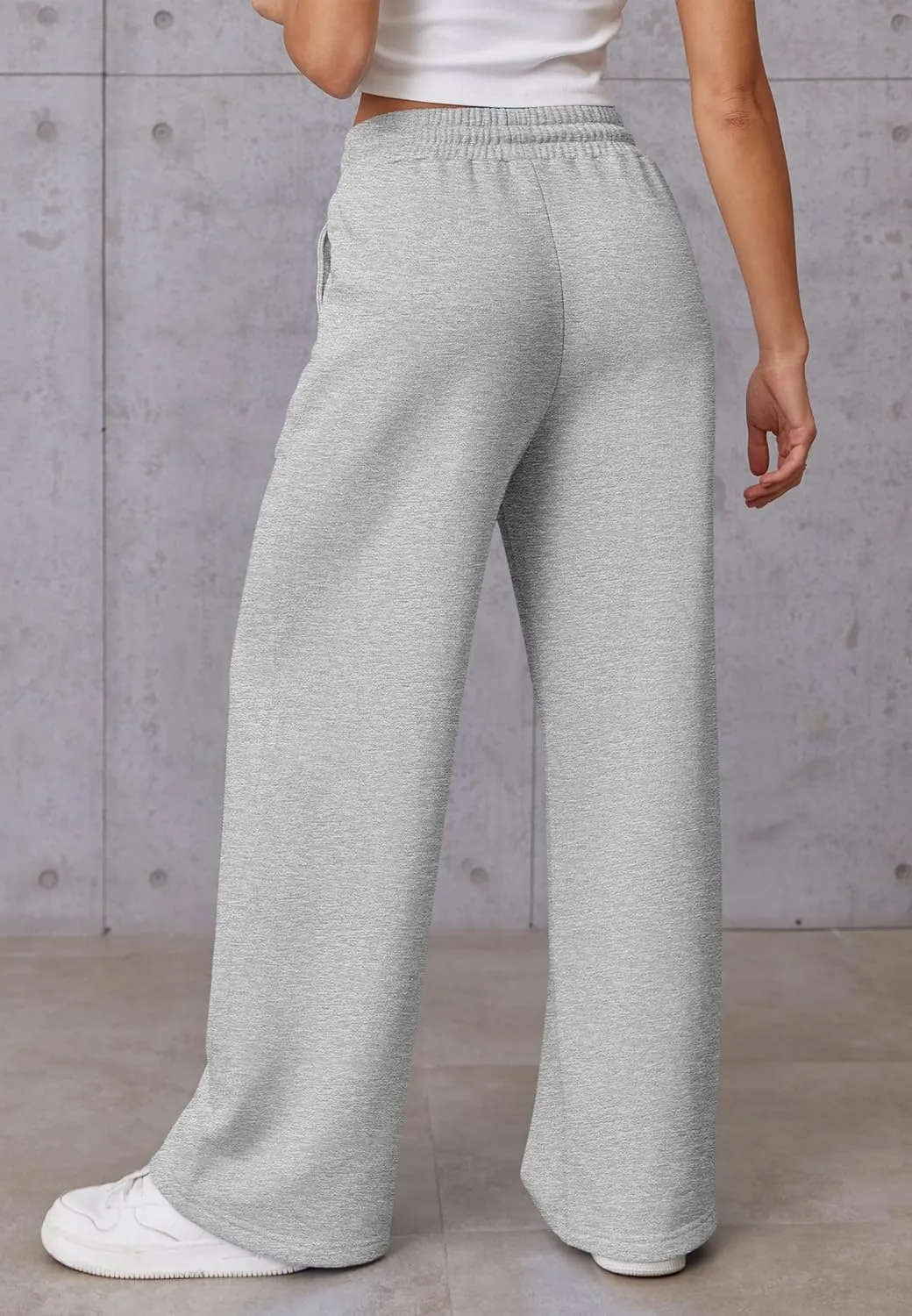 ATHMILE Womens Wide Leg Sweatpants High Waisted Baggy Pants Fashion Teen Girl Drawstring Athletic Joggers