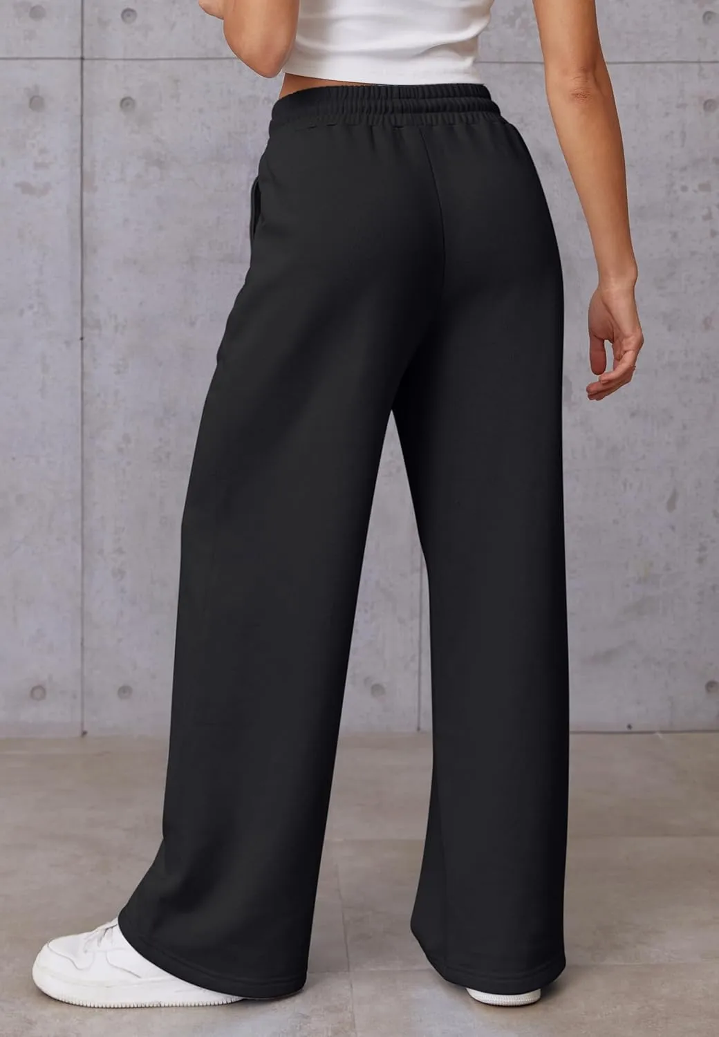 ATHMILE Womens Wide Leg Sweatpants High Waisted Baggy Pants Fashion Teen Girl Drawstring Athletic Joggers