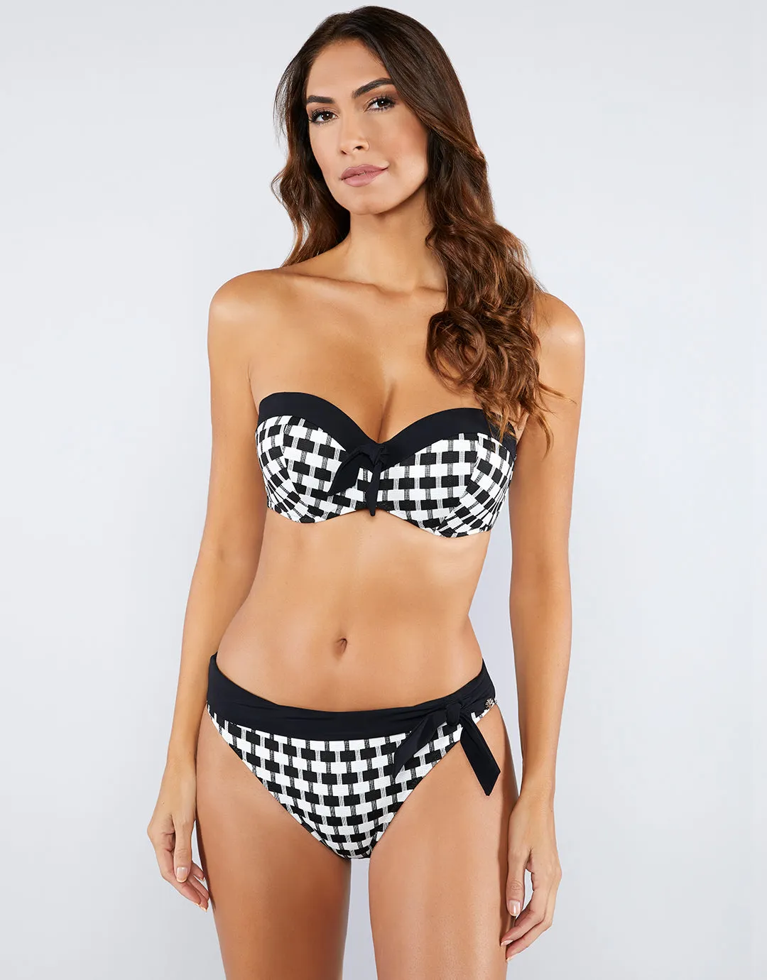 Audrey Bikini Pant - Black and White