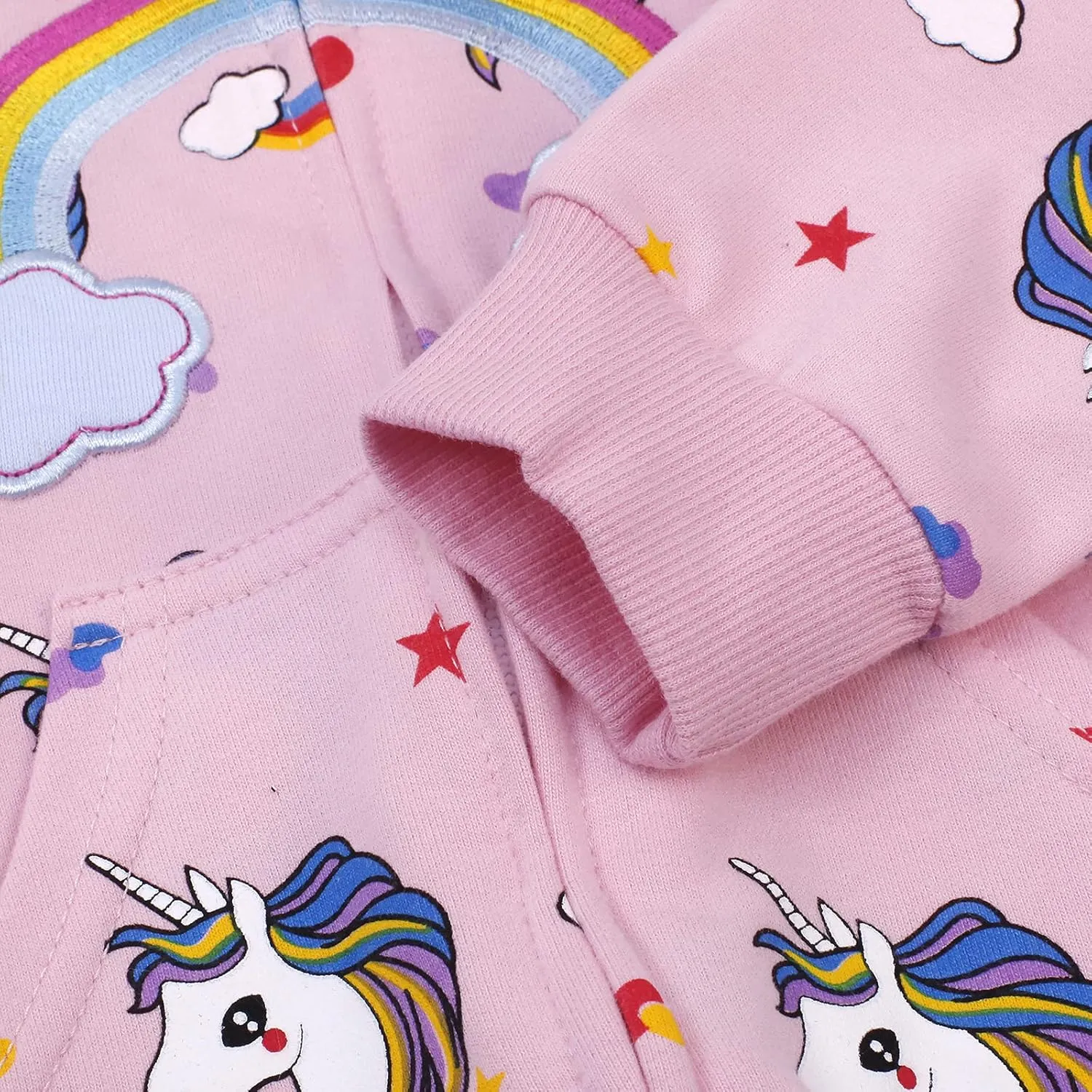 Baby Girl Zip-up Jacket Rainbow Unicorn Cotton Hoodie Sweatshirt Toddler Fall Coat Kids Winter Outfits Outerwear 2t-7t