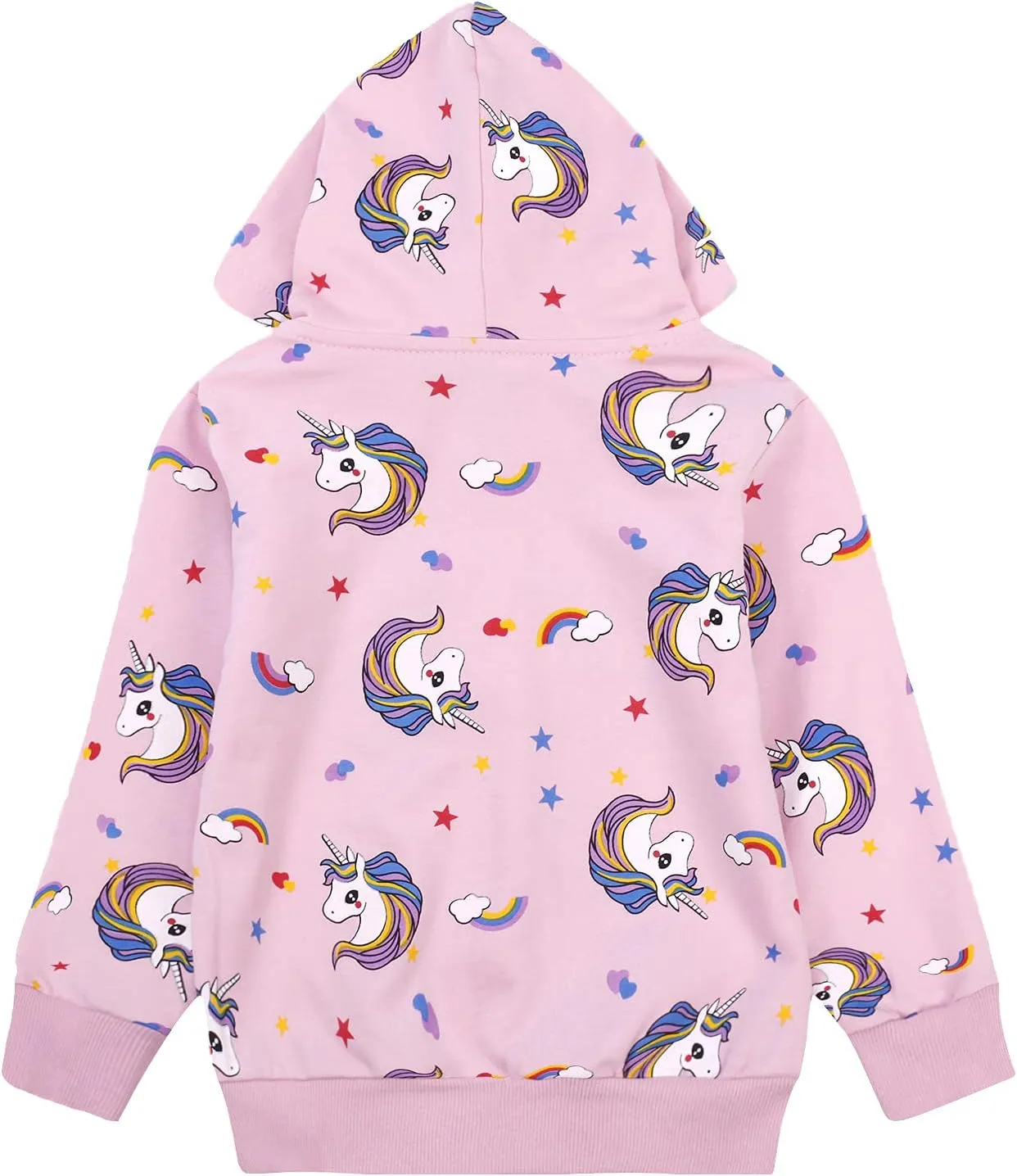 Baby Girl Zip-up Jacket Rainbow Unicorn Cotton Hoodie Sweatshirt Toddler Fall Coat Kids Winter Outfits Outerwear 2t-7t