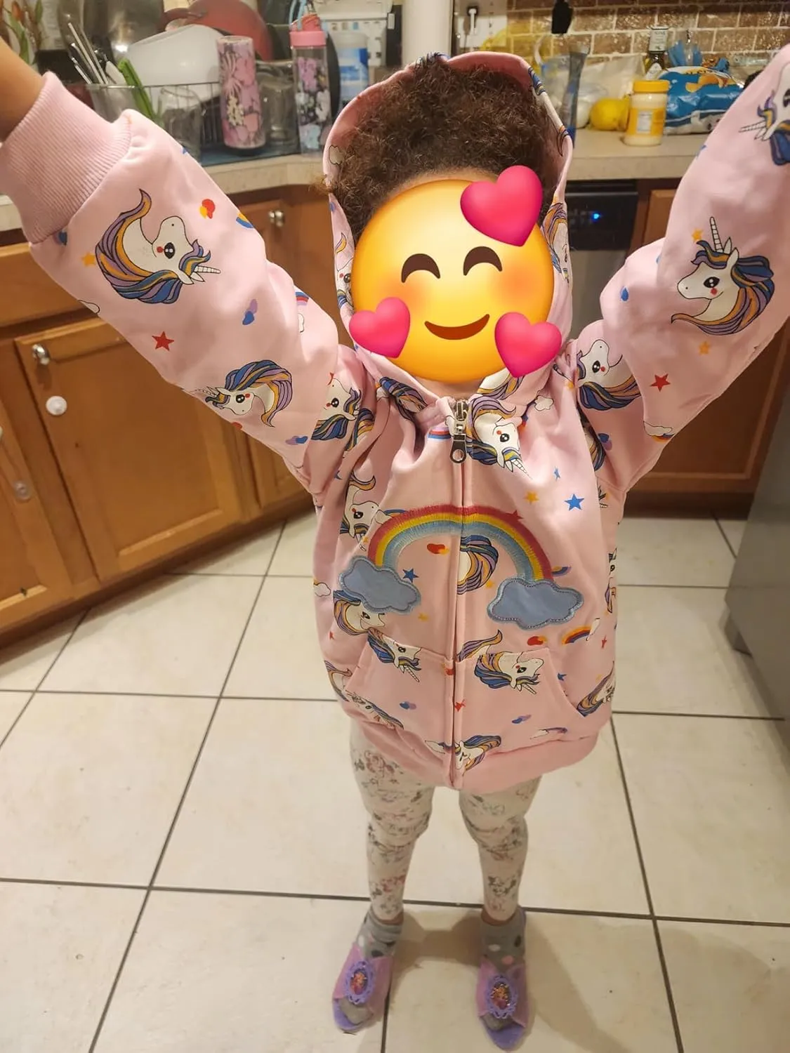 Baby Girl Zip-up Jacket Rainbow Unicorn Cotton Hoodie Sweatshirt Toddler Fall Coat Kids Winter Outfits Outerwear 2t-7t