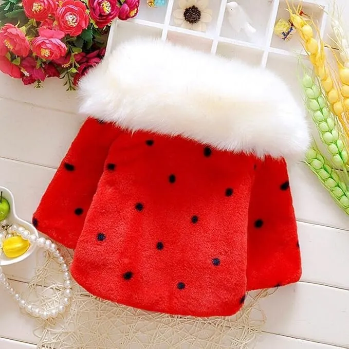 Baby Girls Winter Warm Faux Fur Cape Toddler Coat Cloak Long Sleeve Jacket Outerwear Clothes 0-3Y