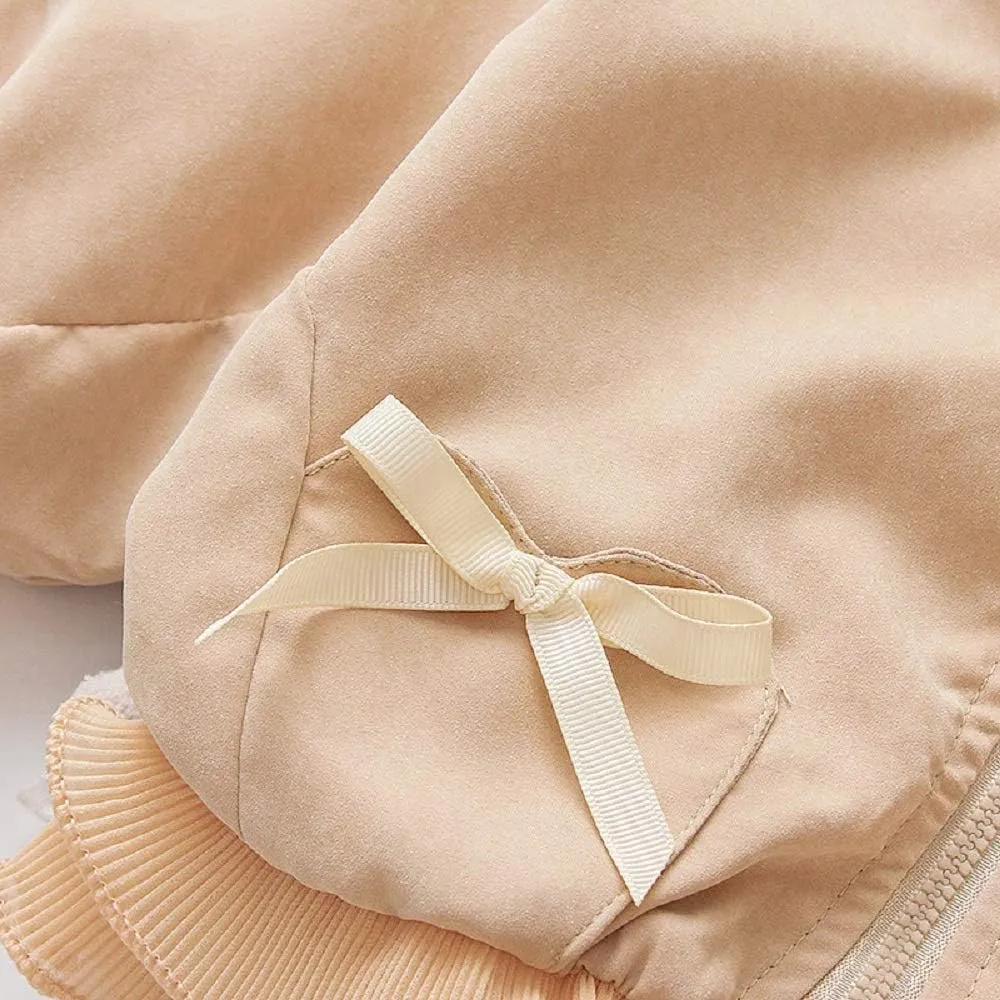 Baby Kids Girl Long Sleeve Ruffle Trench Coat Jacket Outerwear Warm Clothes Spring Autumn Fall Winter