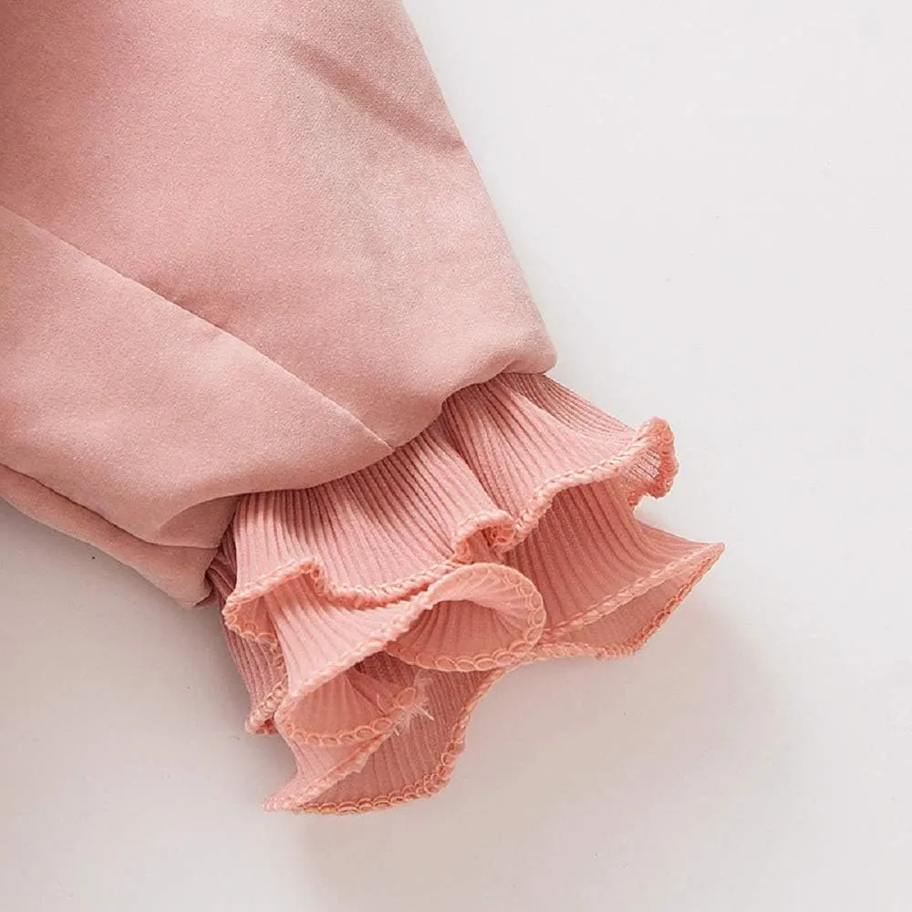 Baby Kids Girl Long Sleeve Ruffle Trench Coat Jacket Outerwear Warm Clothes Spring Autumn Fall Winter
