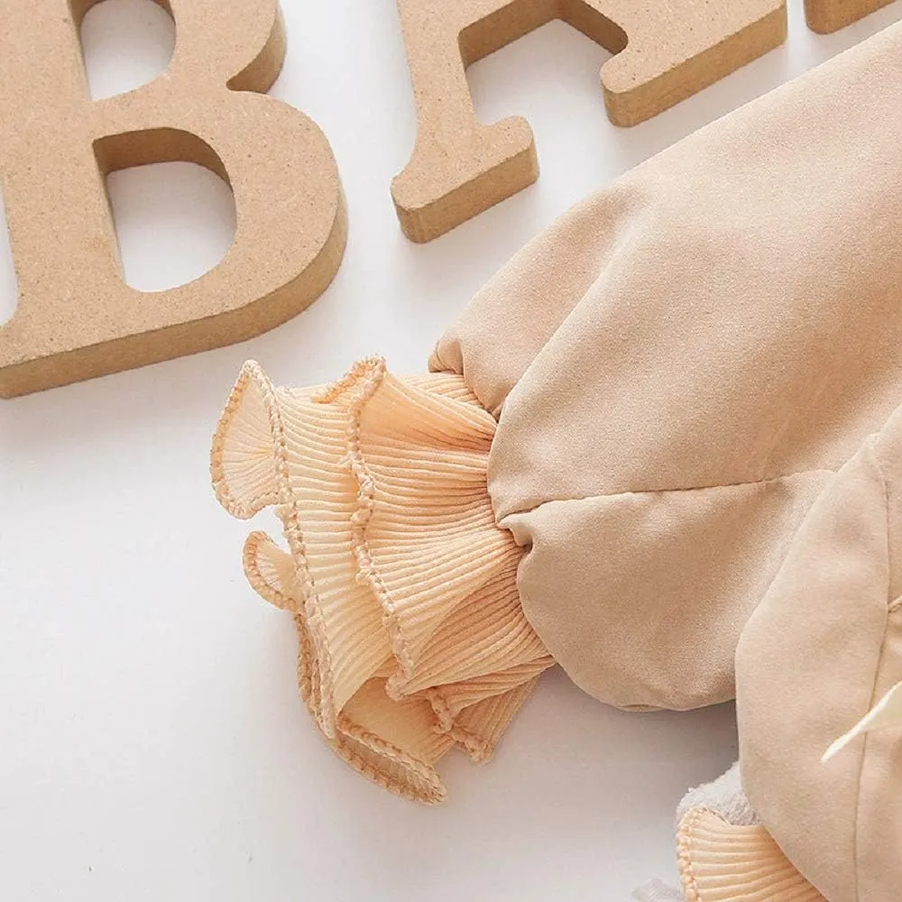 Baby Kids Girl Long Sleeve Ruffle Trench Coat Jacket Outerwear Warm Clothes Spring Autumn Fall Winter