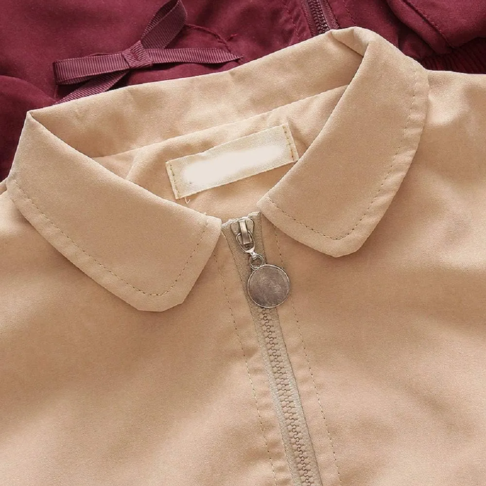 Baby Kids Girl Long Sleeve Ruffle Trench Coat Jacket Outerwear Warm Clothes Spring Autumn Fall Winter