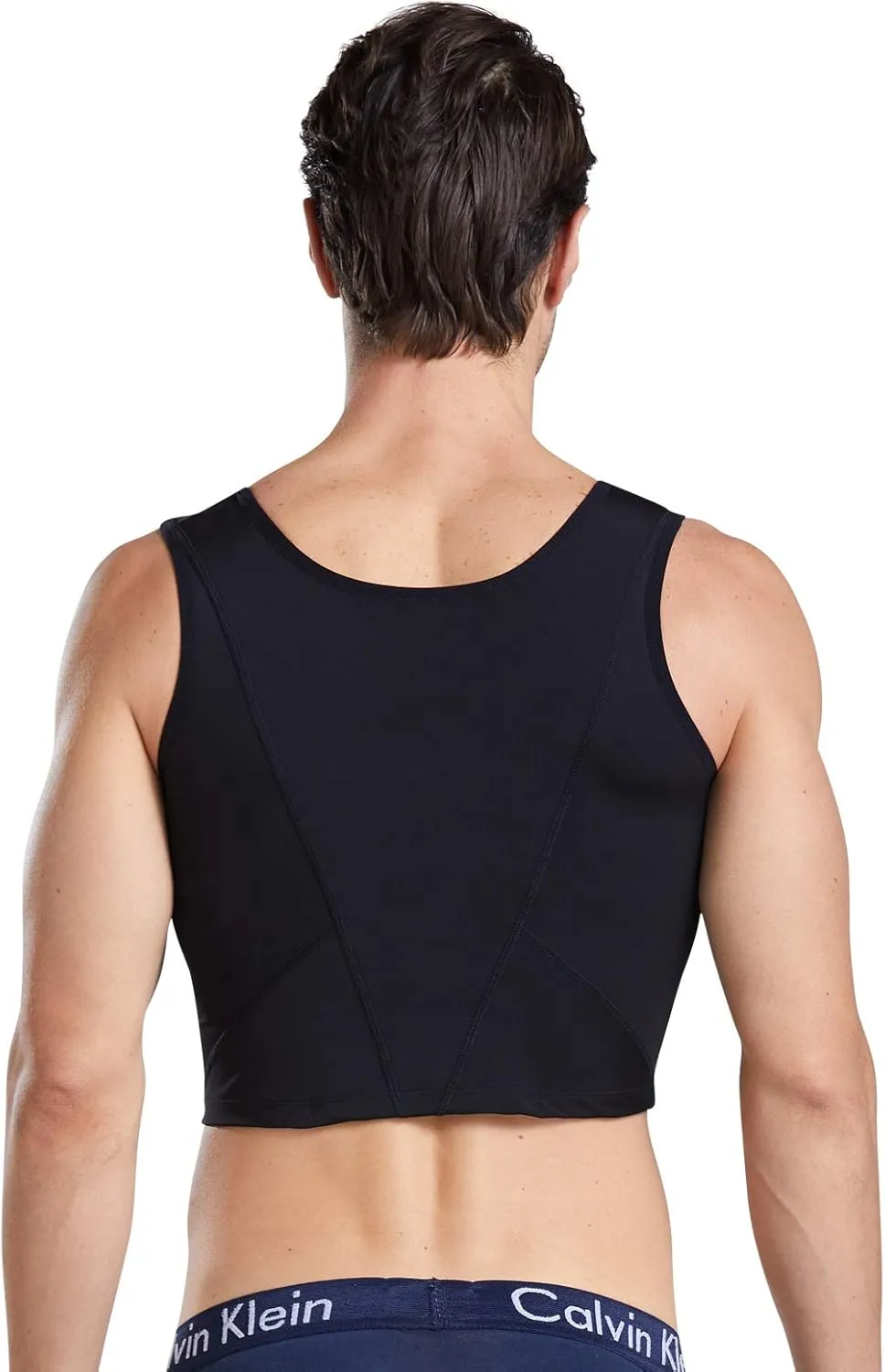 BaronHong Men's Body Shaper Chest Binder Flat Compression 3 Rows Clasp Bust Corset Vests