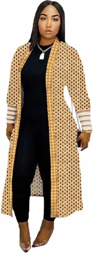 BDAILKA Leopard Print Cardigans Jackets for Women Outfit Blazer African Outwear Coat Length