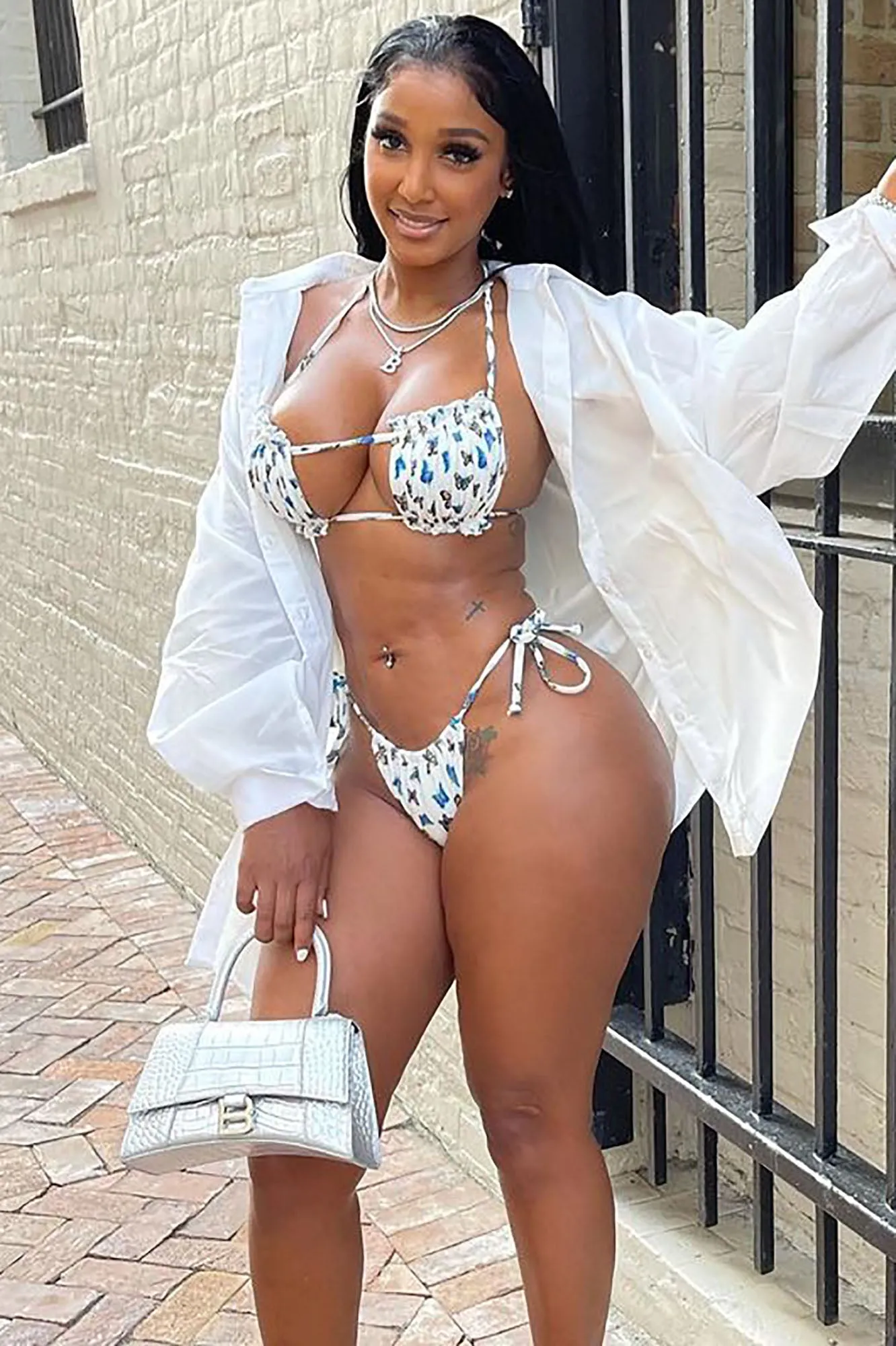 Beach Butterfly 2 Piece Bikini - White/combo