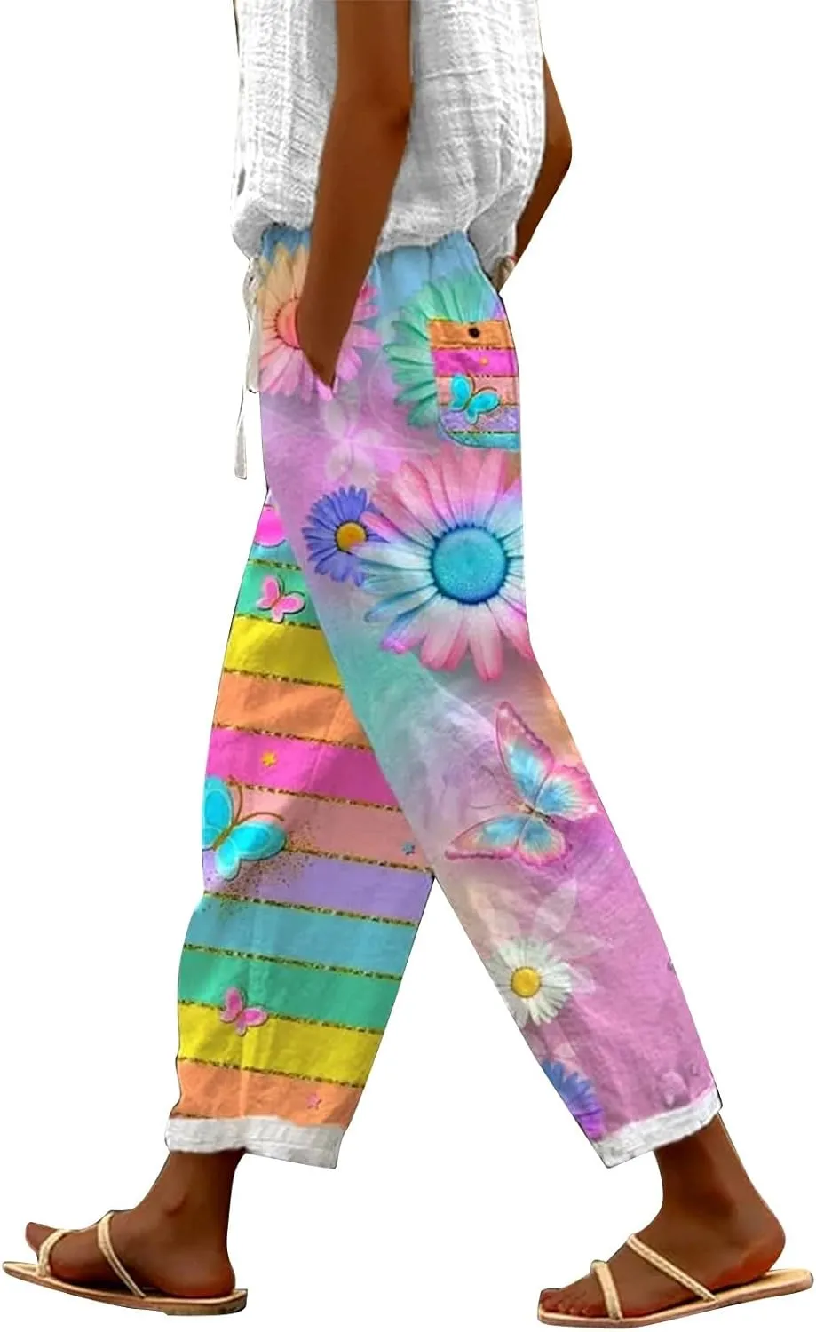 Beach Vacation Clothes for Women Drawstring Pants High Waist Casual Lounge Pant Workout Sets for Women Summer Pants
