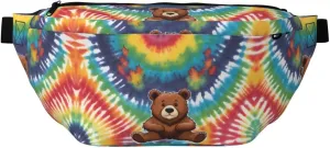 Bear Dancing Tie Dye Stylish Crossbody Waist Pack - Versatile And Compact Travel Pouch For Hands-Free Storage